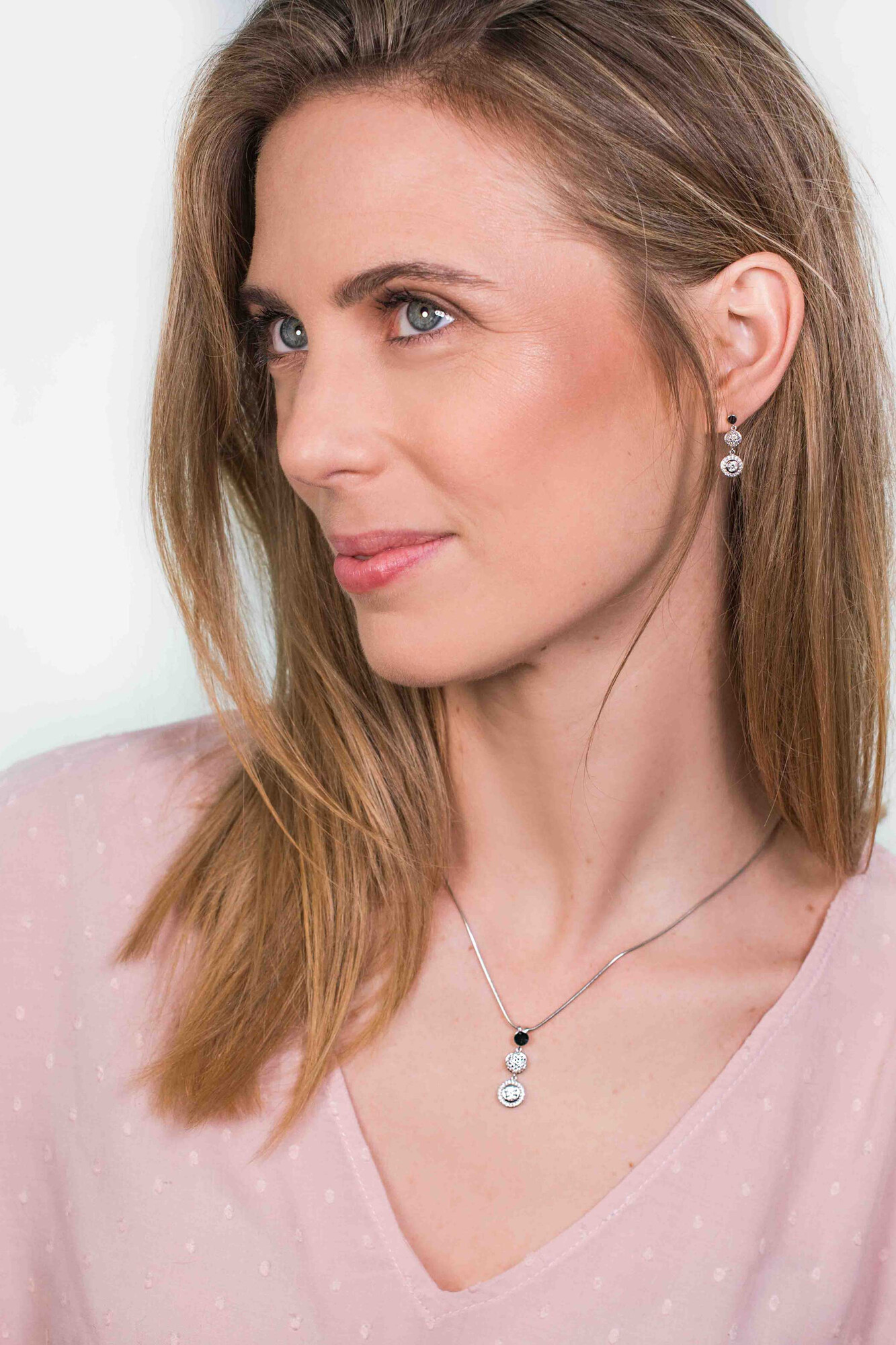 ZINZI silberner Anhänger 26mm runde Formen weiße Zirkonias ZIH1973