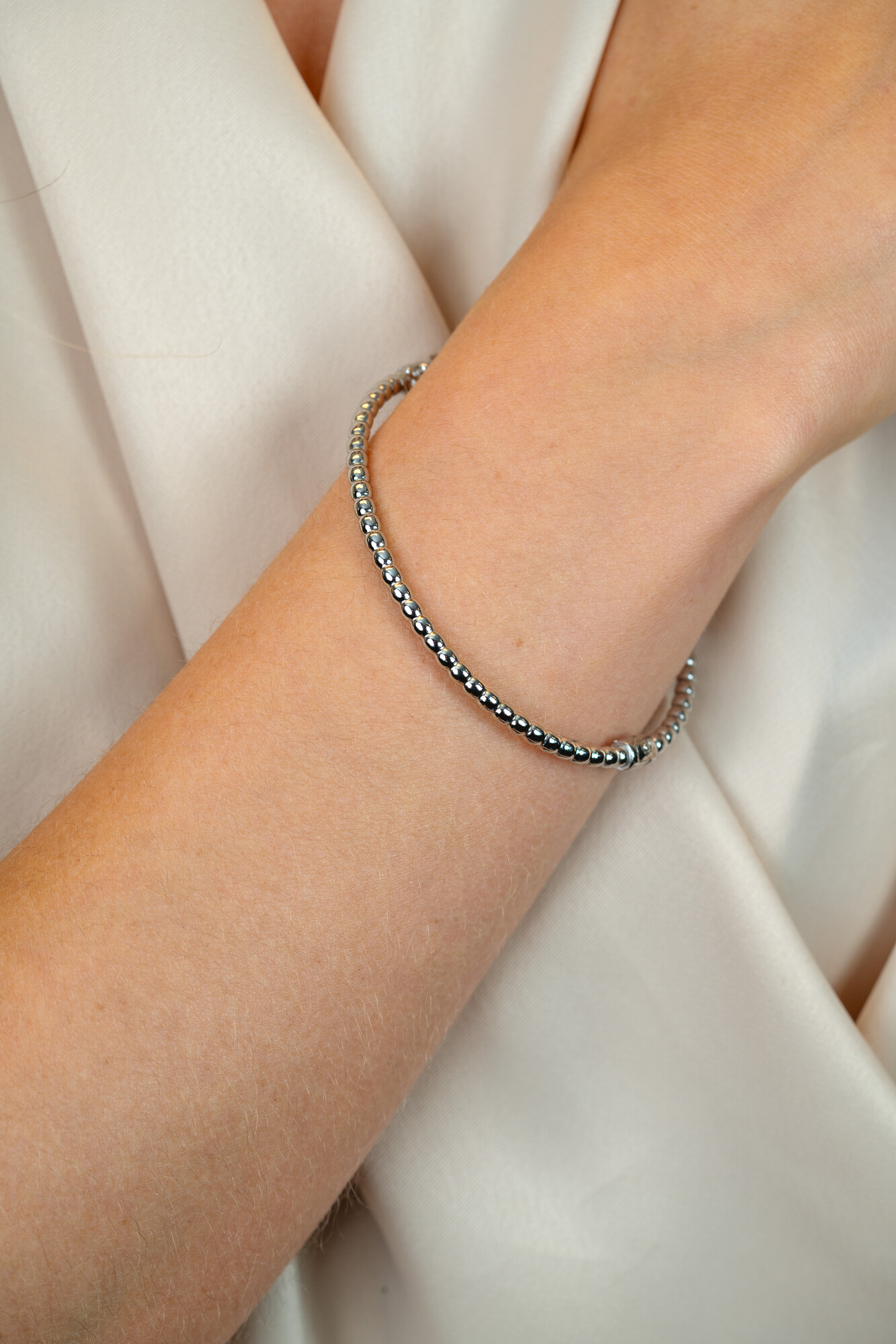 ZINZI zlv. bangle armband bolletjes 3mm