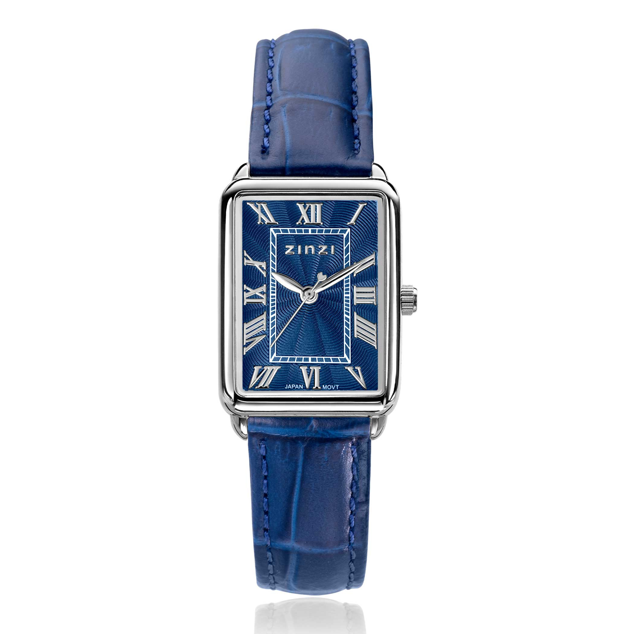 Zinzi Elegance horloge 28mm blauwe w.plaat en leren band