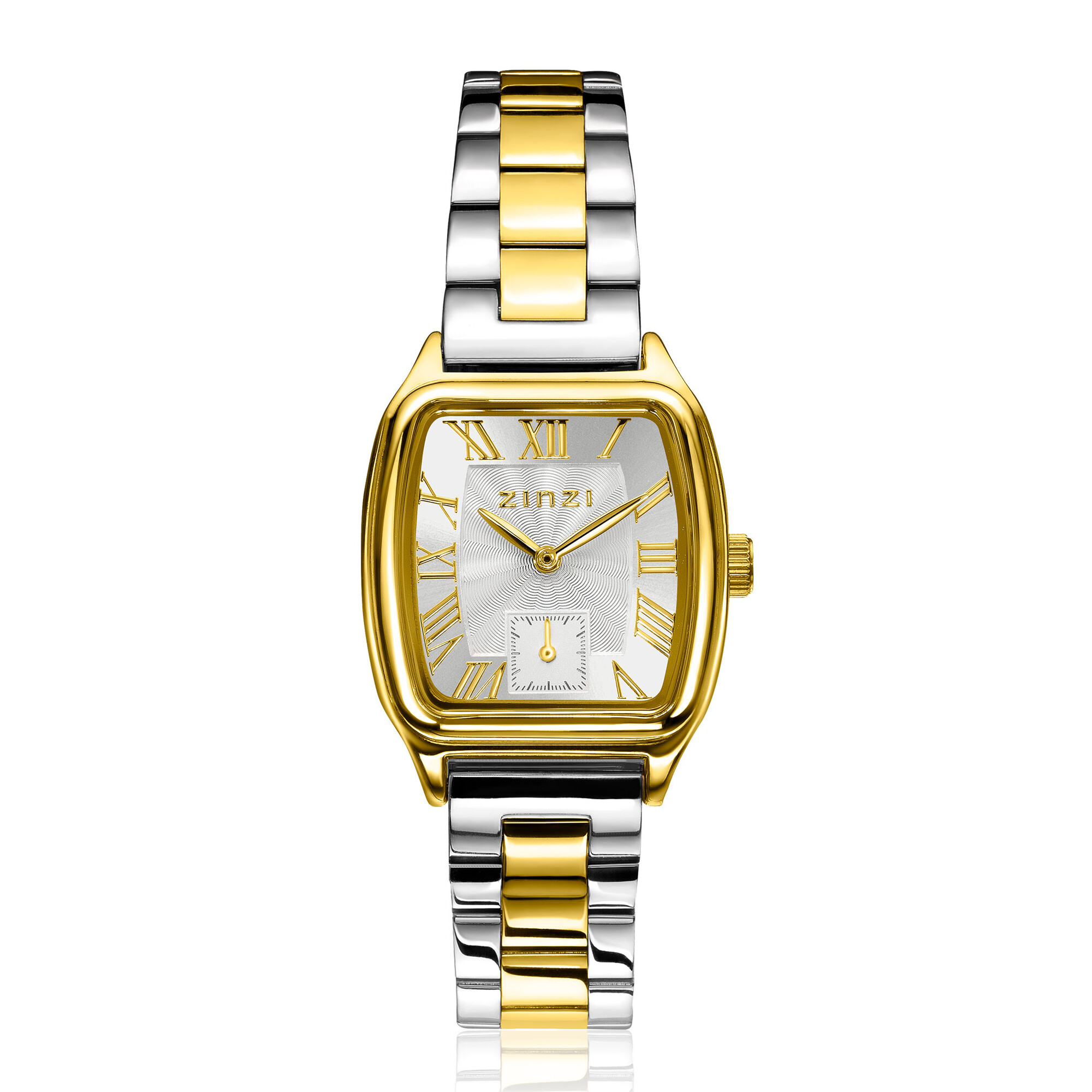 Zinzi horloge 26mm zilv.w.plaat bic.stln.band