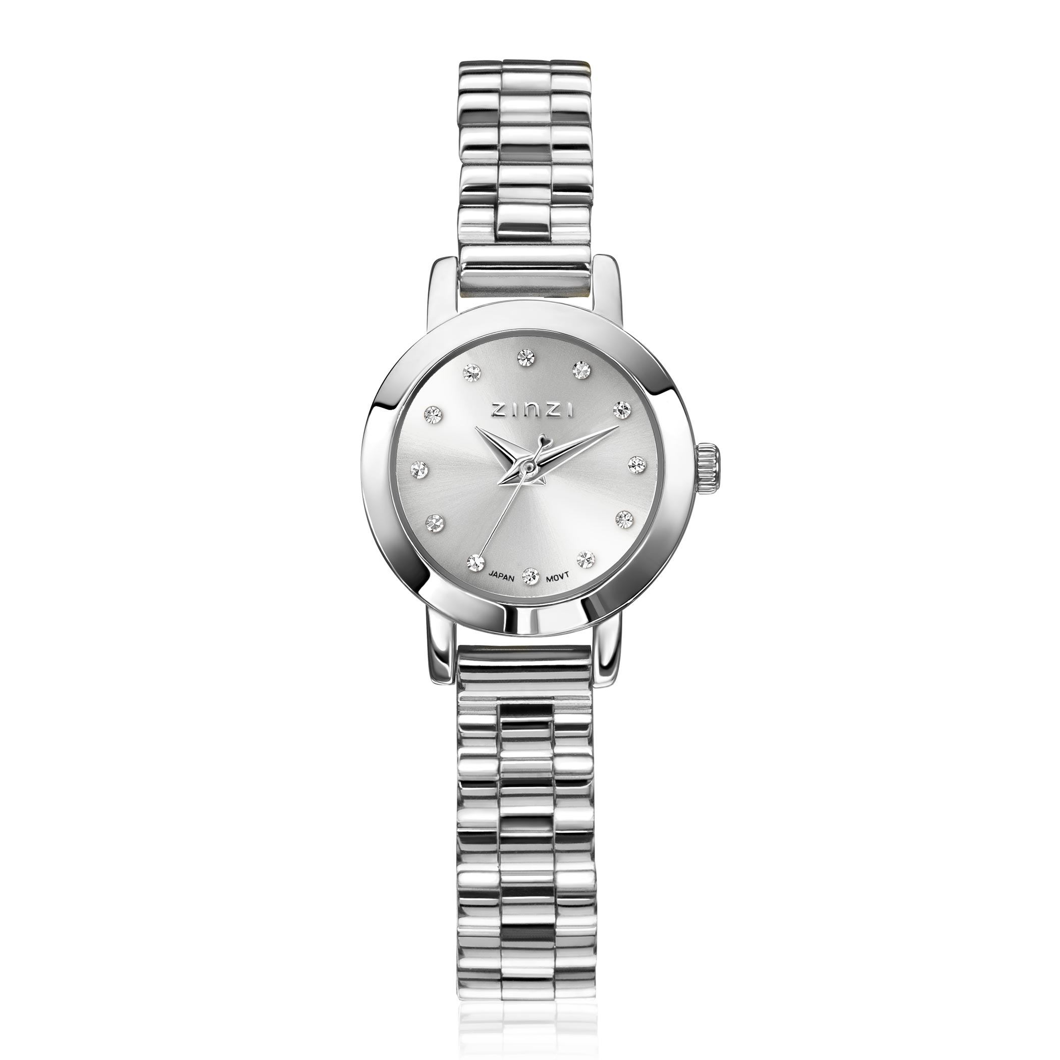 ZINZI Etoile Nuit Uhr 20 mm Silber Zifferblatt Silberfarbige Stahlgehäuse und Armband ZIW3102