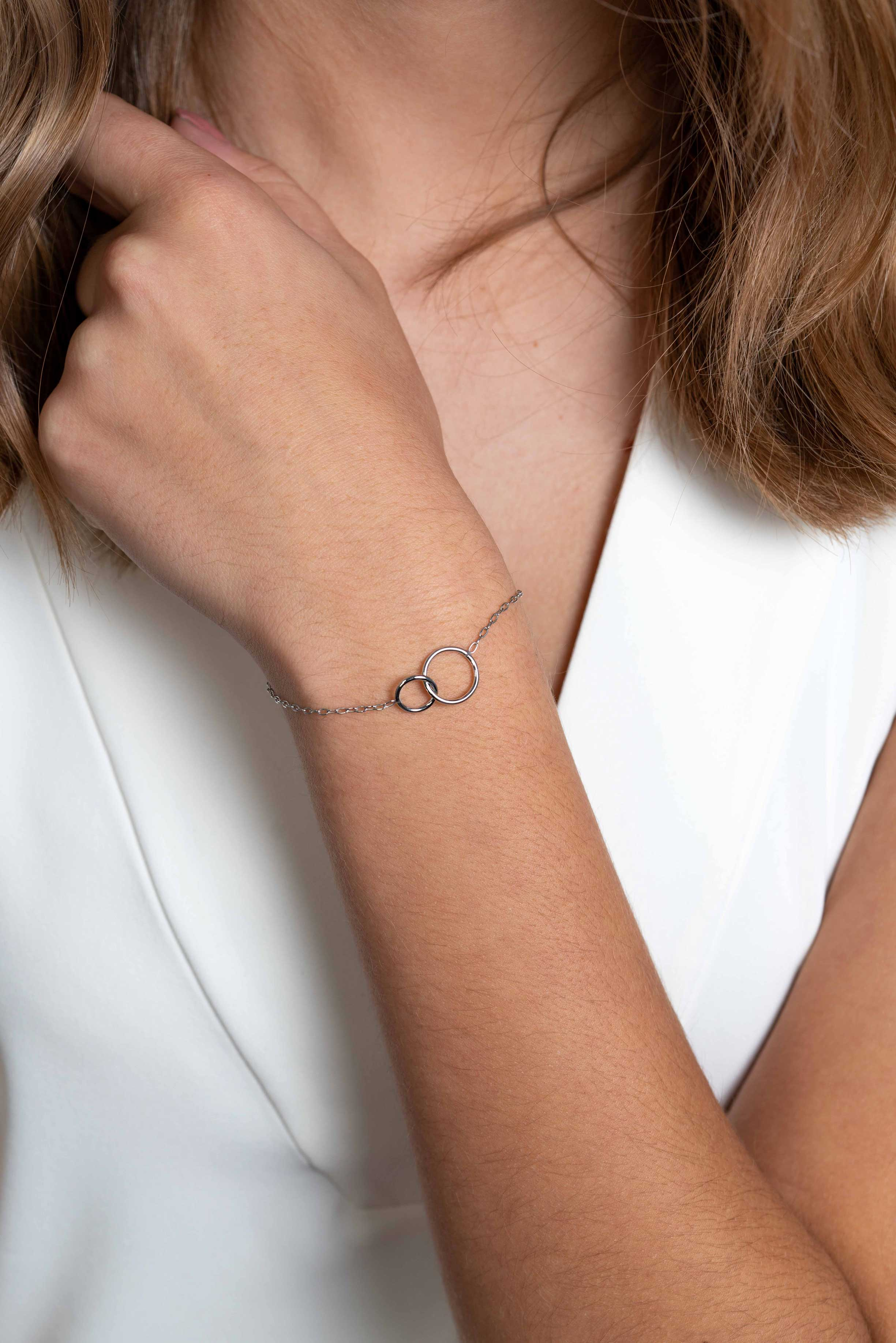 ZINZI silbernes Paperclip Gliederarmband mit runden Formen 17-20 cm ZIA2275