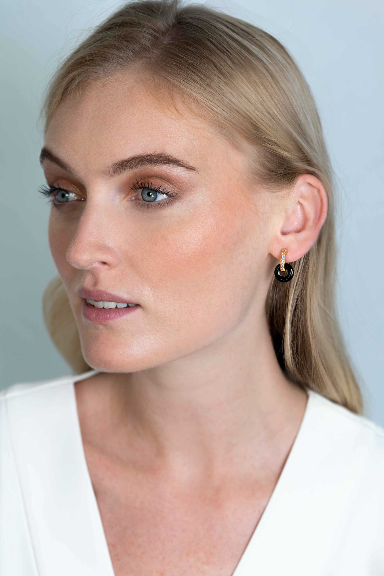 ZINZI Ohranhänger rund 12mm schwarzer Onyx ZICH2274Z. Exkl. Ohrringe