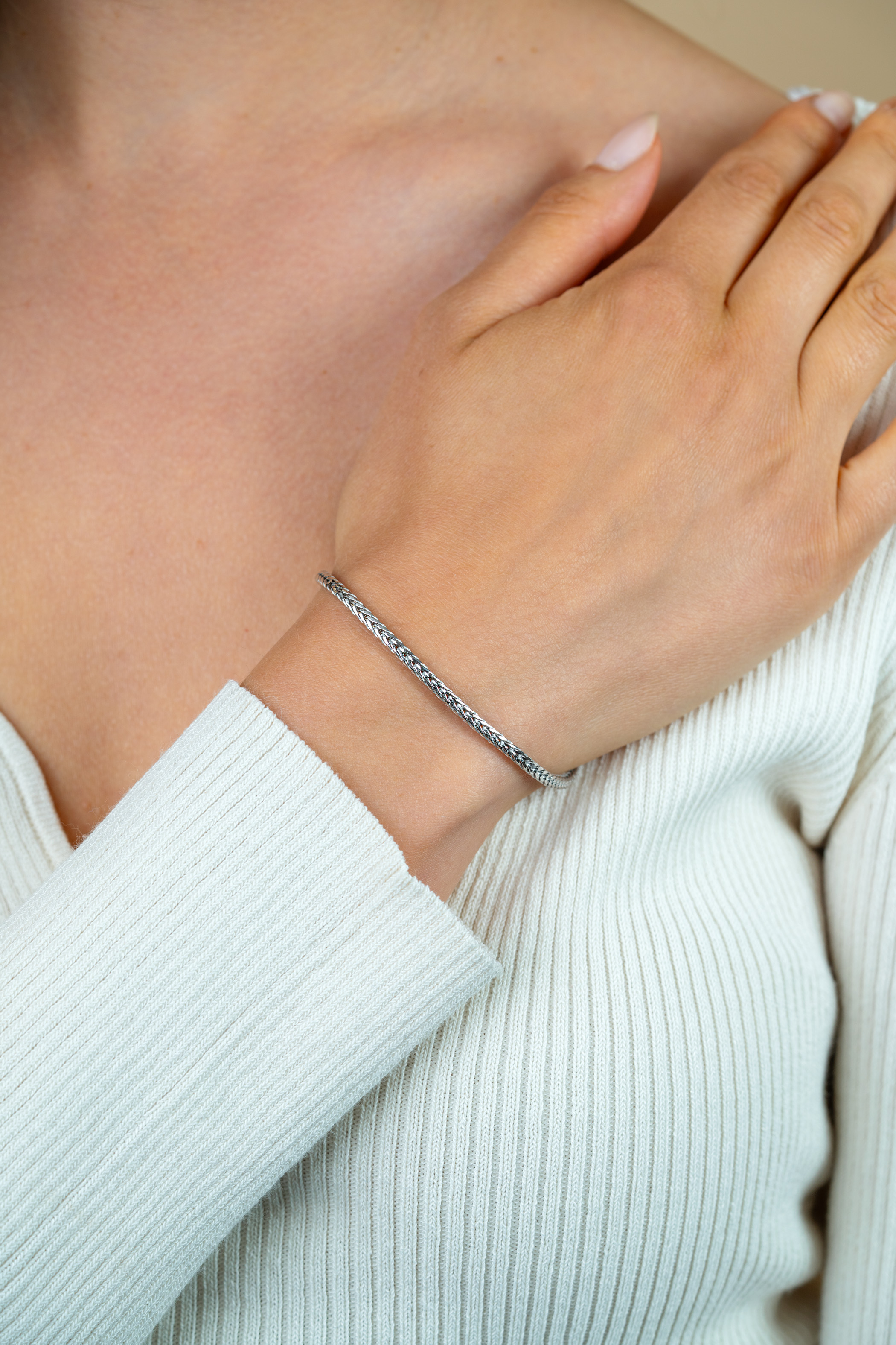 ZINZI silbernes Gliederarmband vossenstaart 3mm breit 19cm ZIA1287