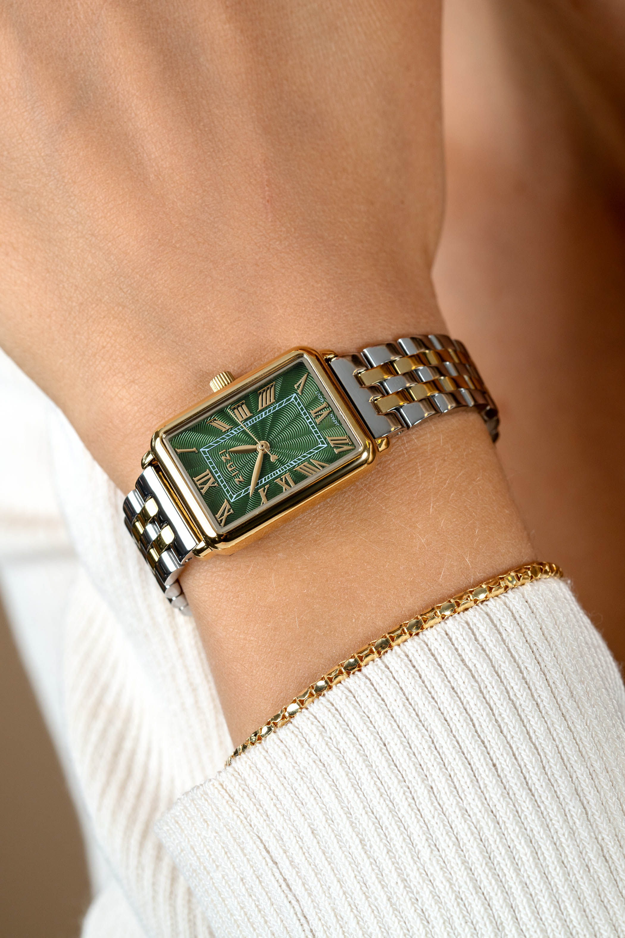 Zinzi Elegance horloge 28mm groene w.plaat stln.band