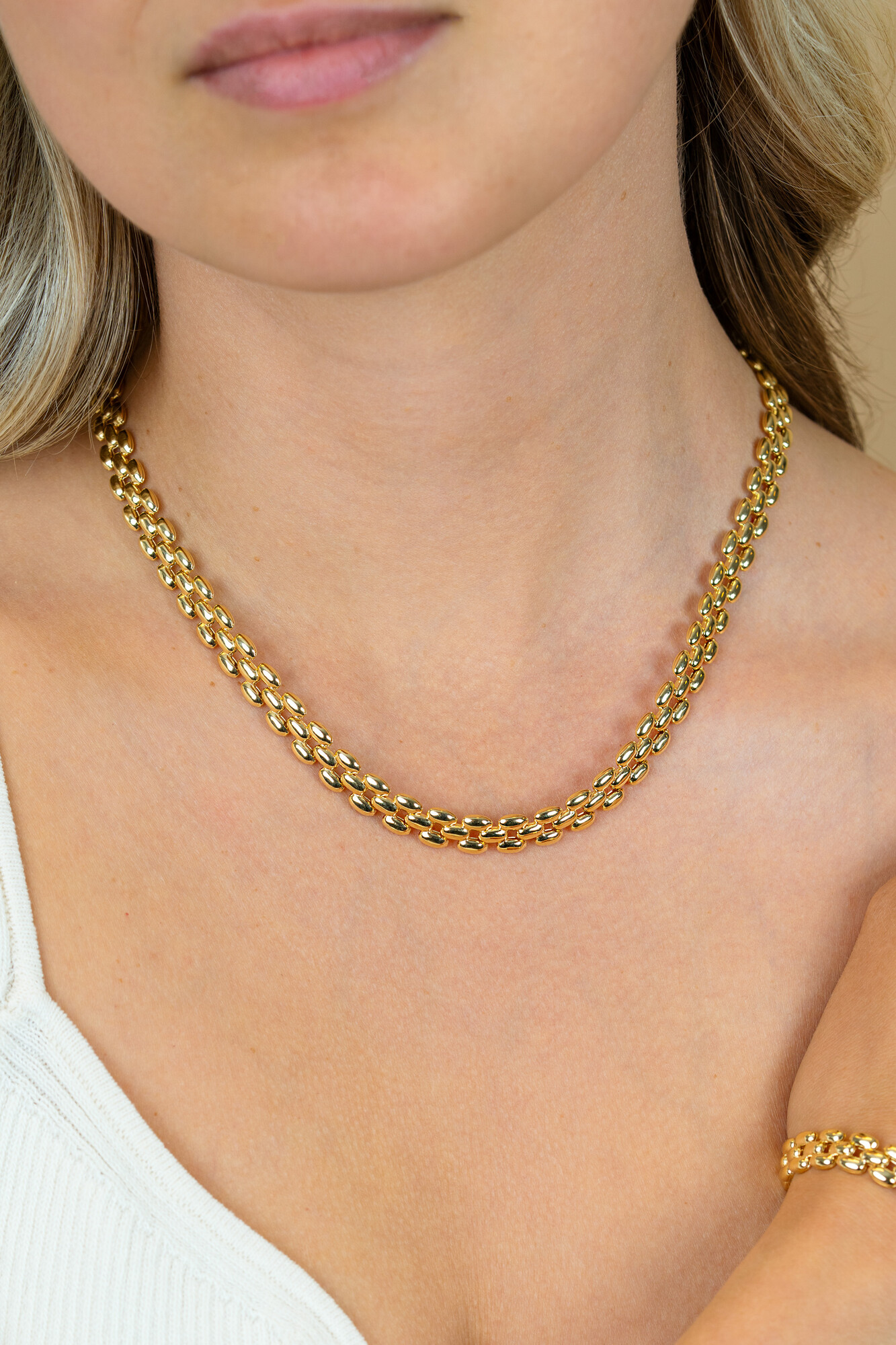 ZINZI zlv. collier gg.verg.rolex-style breed 8mm 43cm