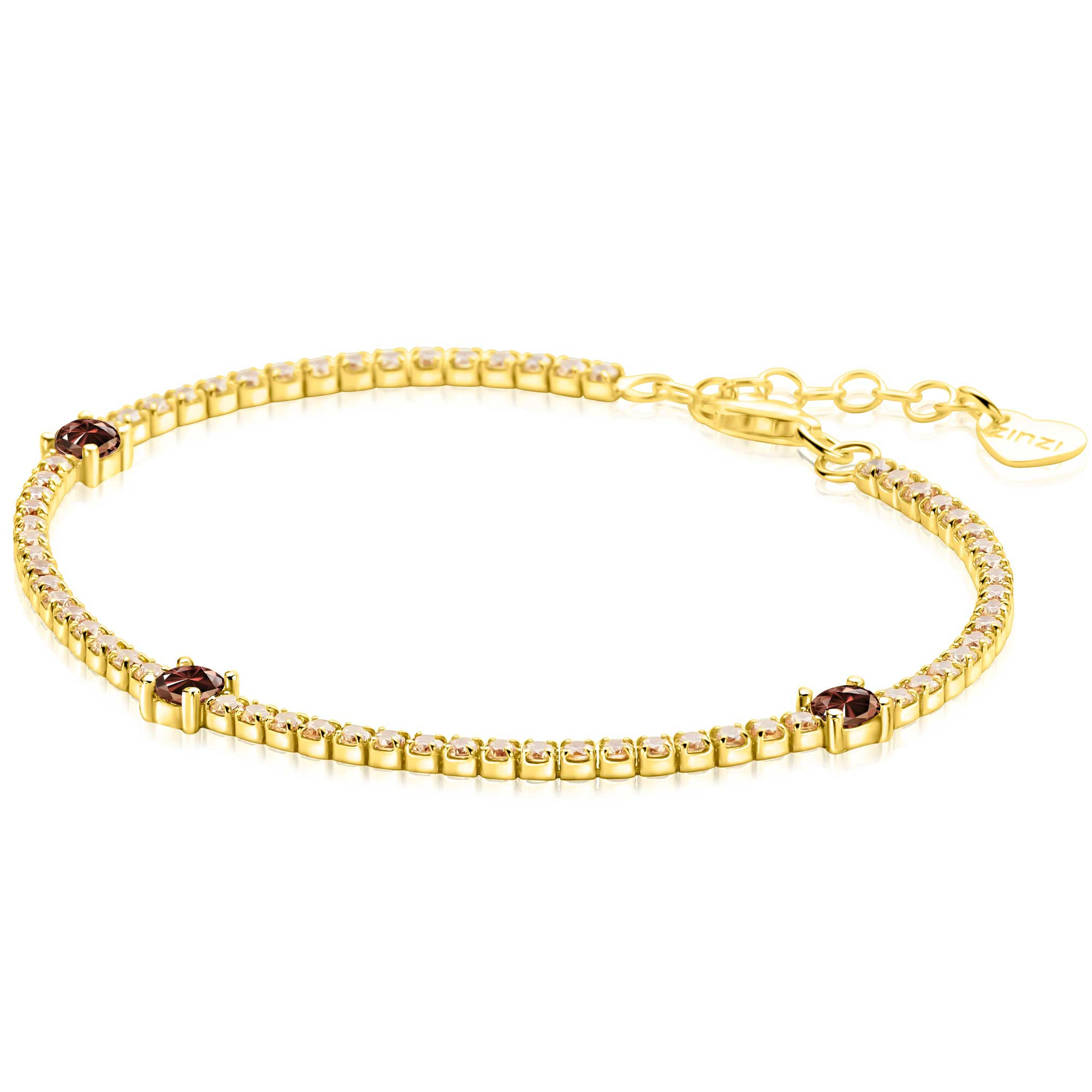 ZINZI zlv. tennisarmband gg.verg.fant.champ/bruin