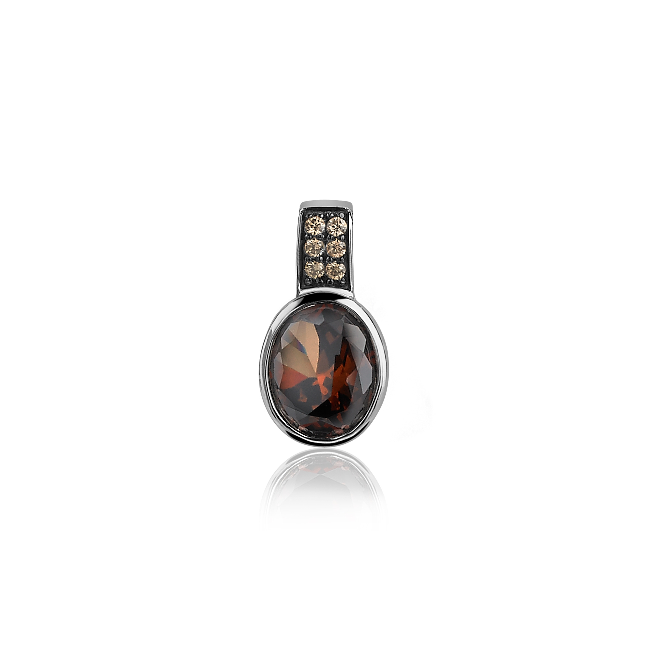 Zinzi silberner Anhänger braun ZIH1045C