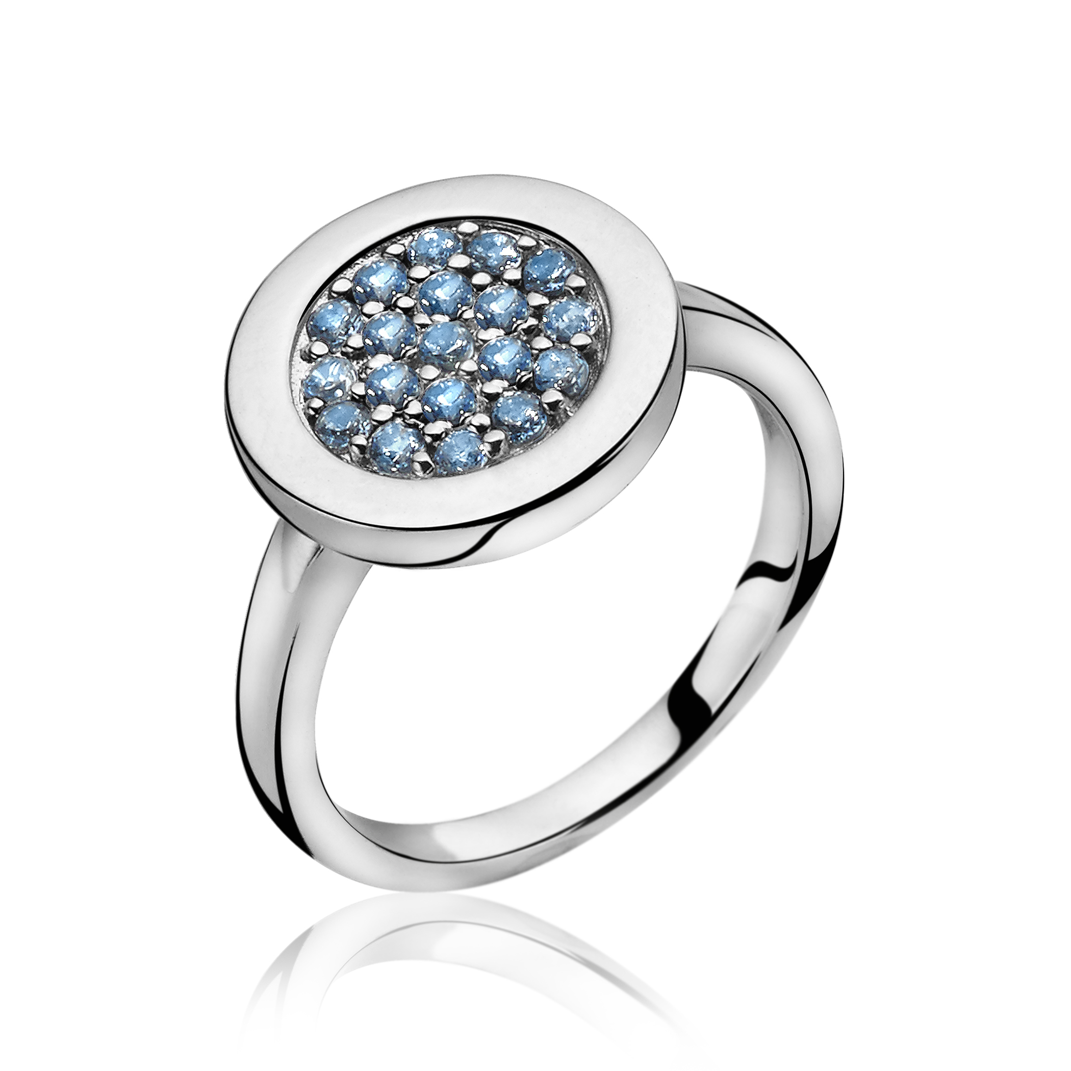 ZINZI silberner Ring blau ZIR1005B