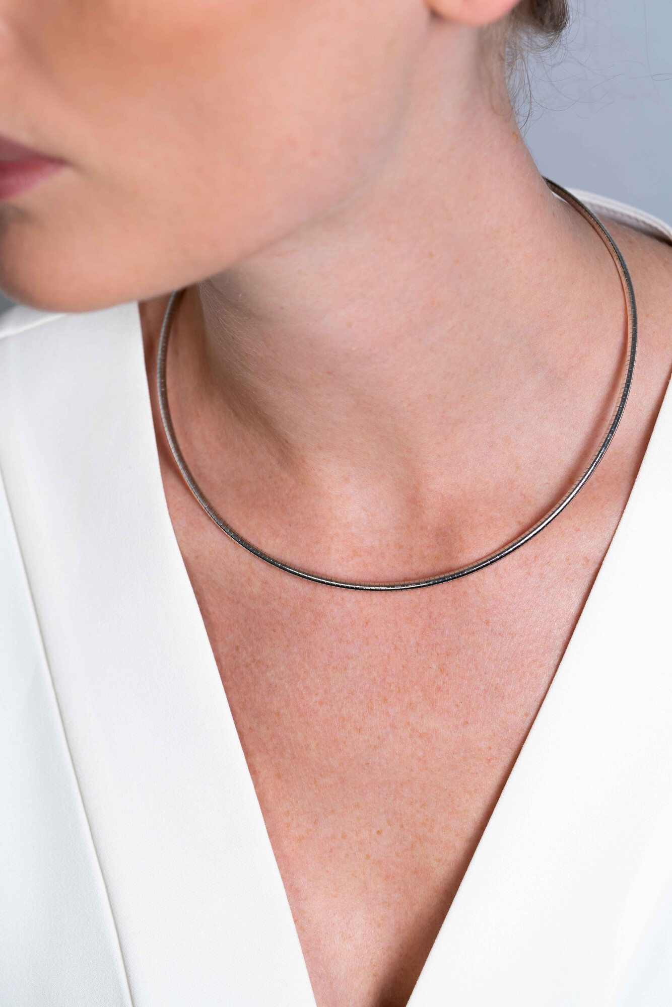 43cm Zinzi silberne omega Halskette 3mm breit ZIOM3-43