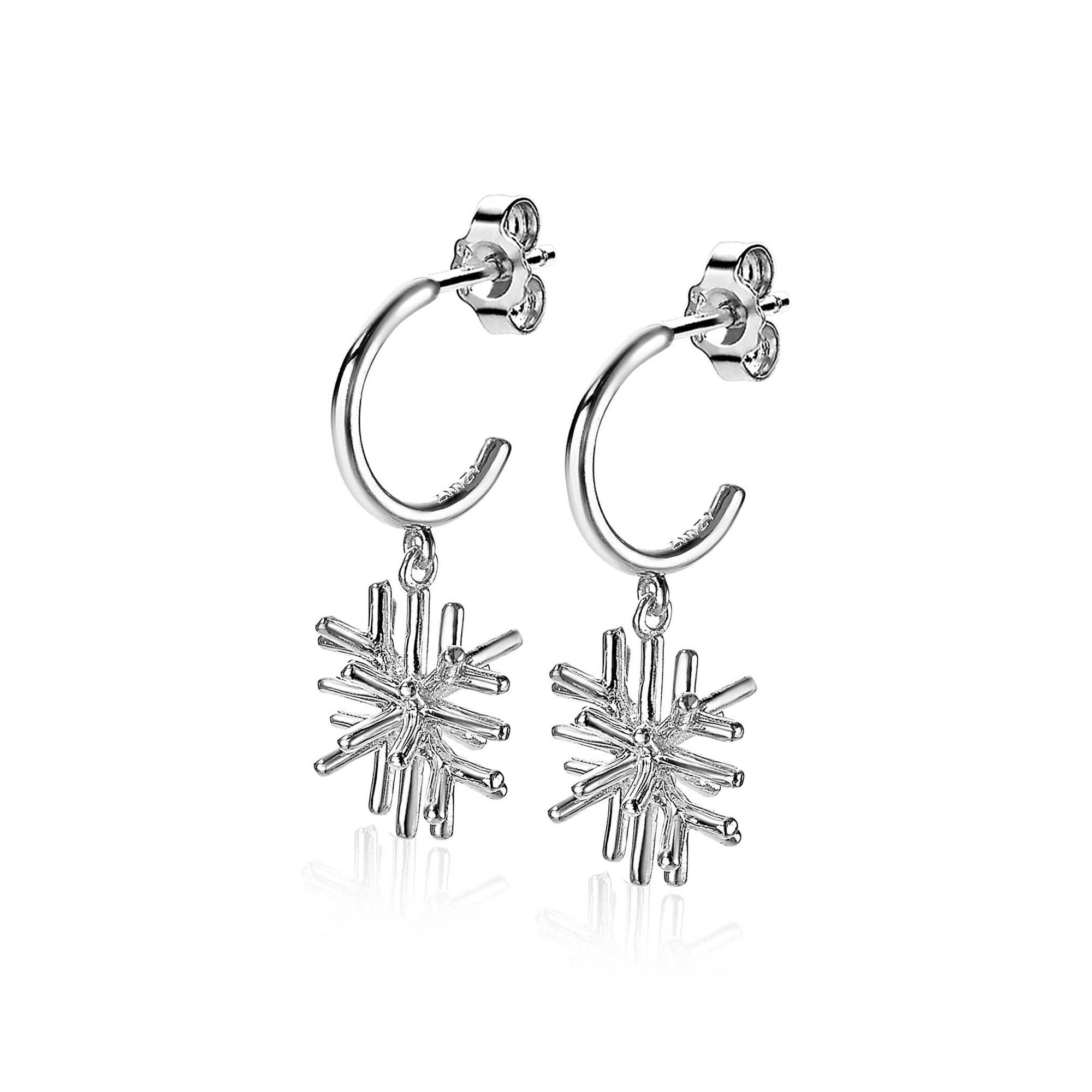 ZINZI silberne Ohrringe Schneekristall Charm 23mm ZIO1977
