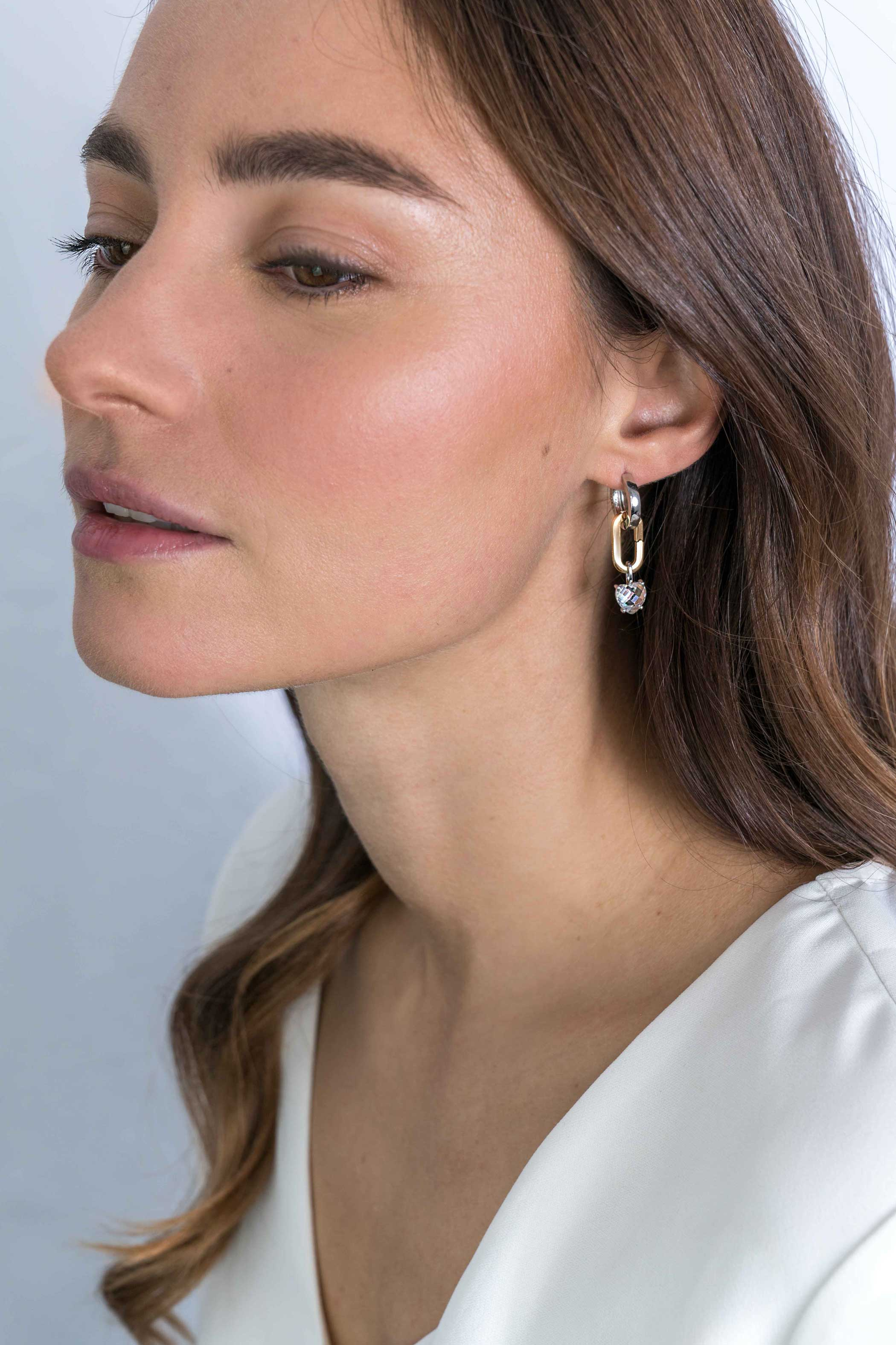 ZINZI silberne ovale Ohrhänger 14K gelb vergoldet verschließbarer Ring 16mm für deine Anhänger ZICH2060G