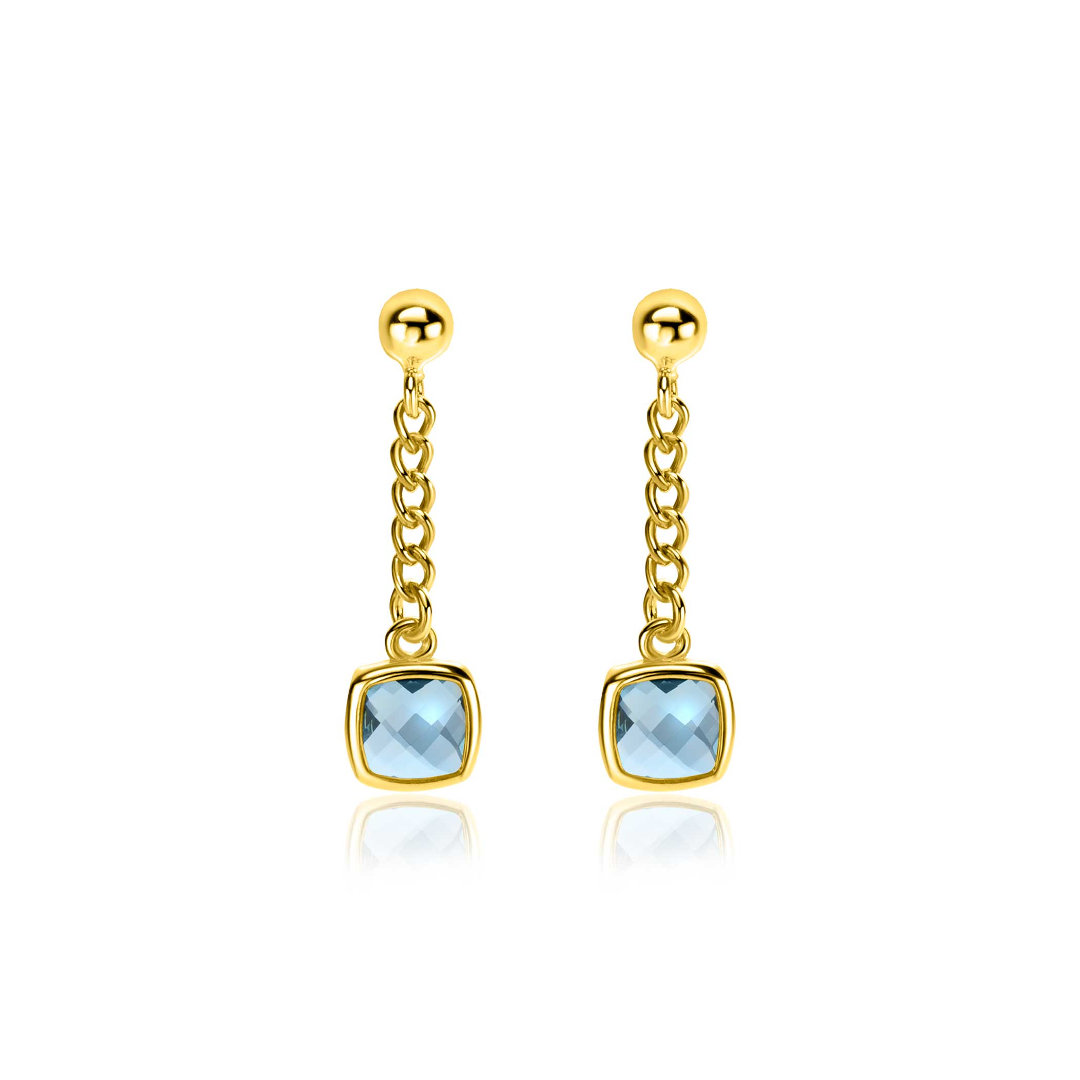 ZINZI zlv. oorsteker gg.verg. grmt.met blauwe vk zirc.