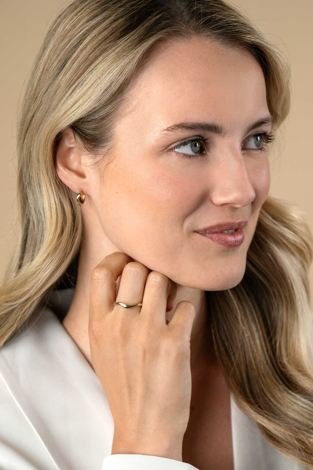 ZINZI vergoldeter Silberring organisch geformt, 3,5mm breit ZIR2627G