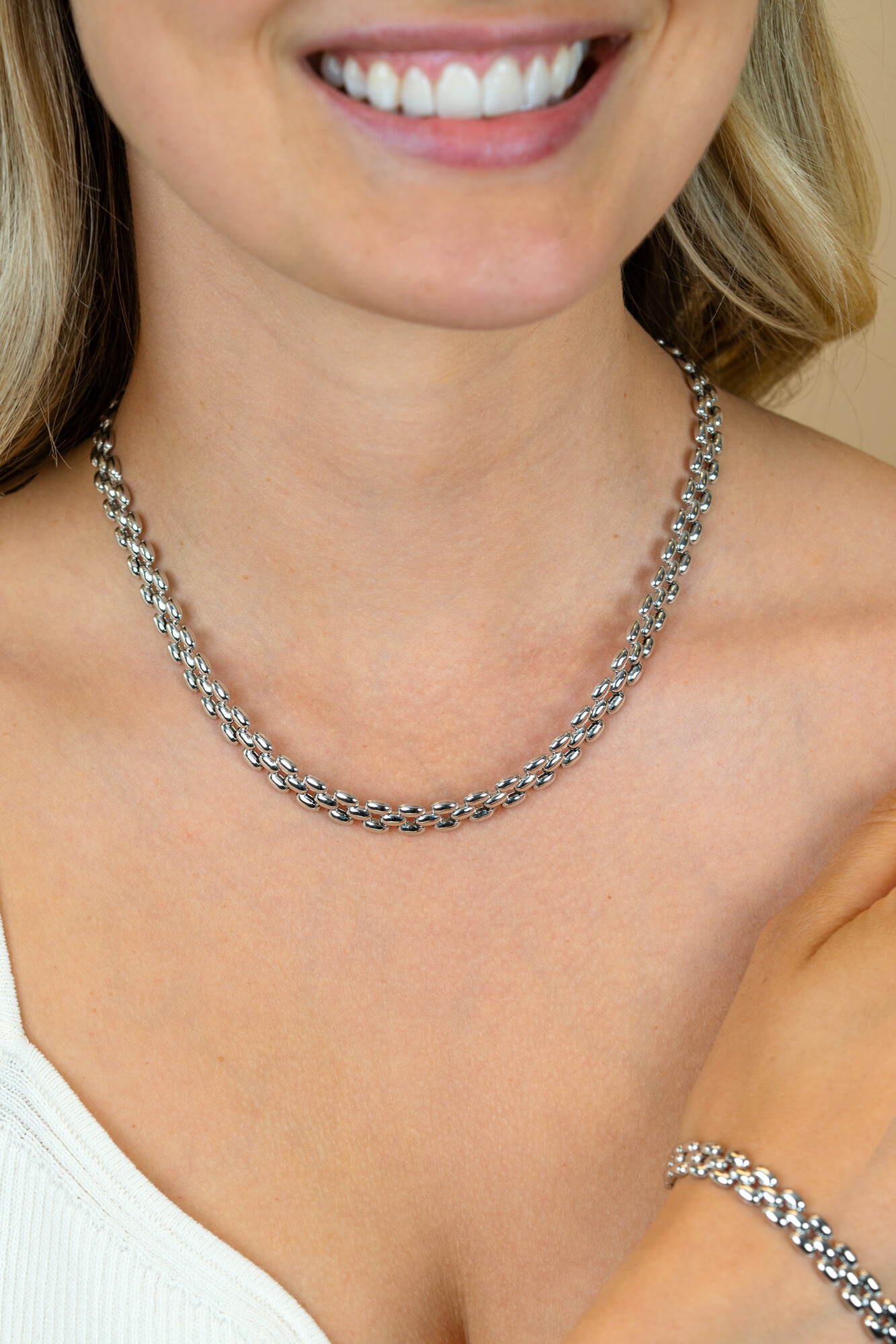 ZINZI zlv. collier rolex-style breed 8mm 43cm