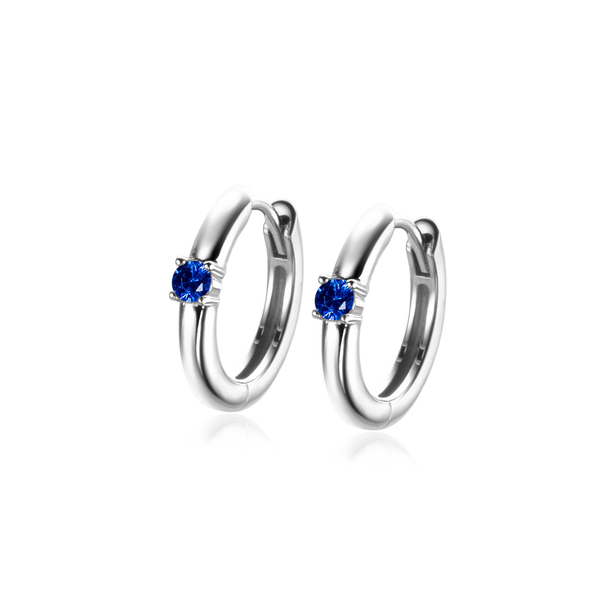 ZINZI zlv. oorringen birthstones saffier cz