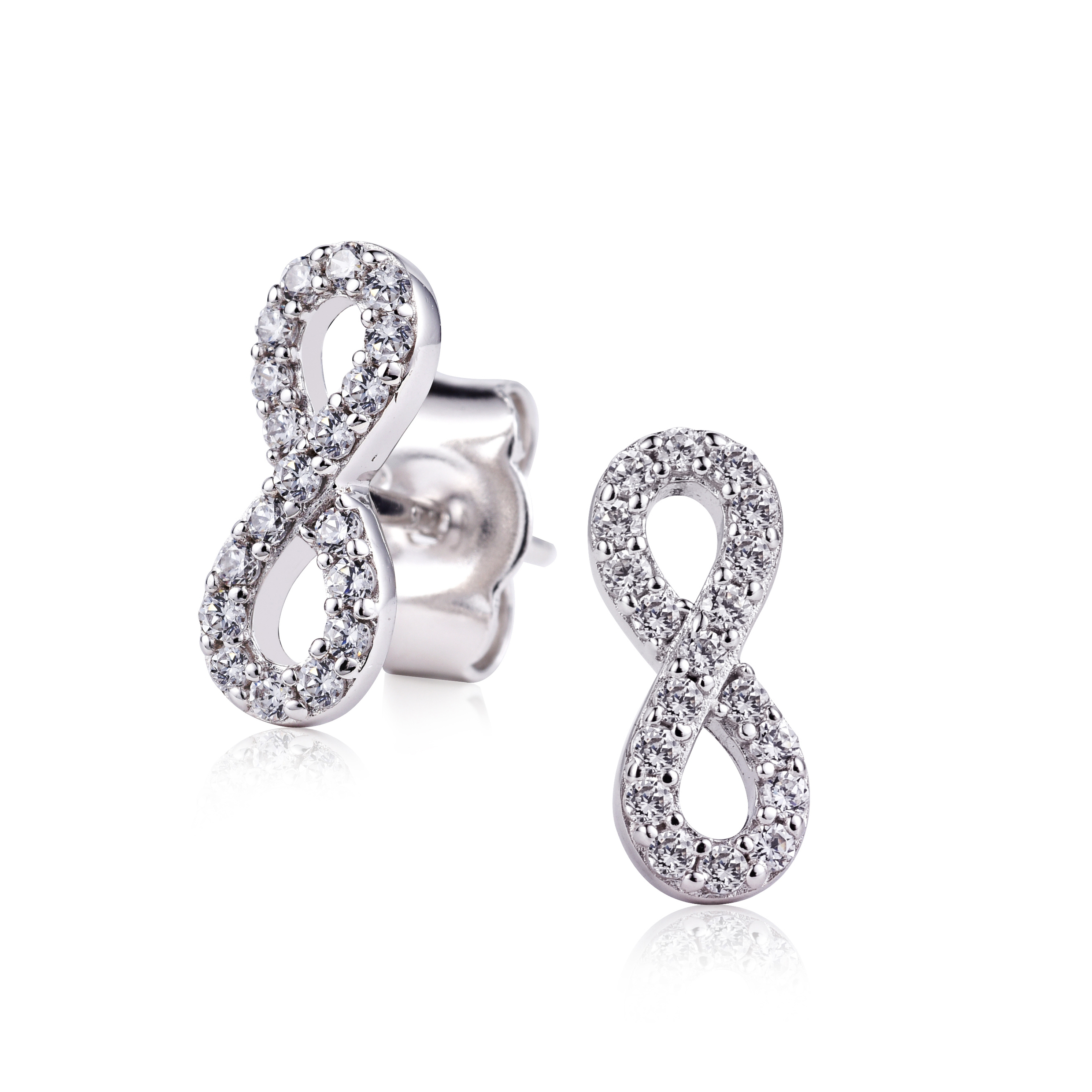 Zinzi silberne Ohrstecker infinity  weiß ZIO1065Z