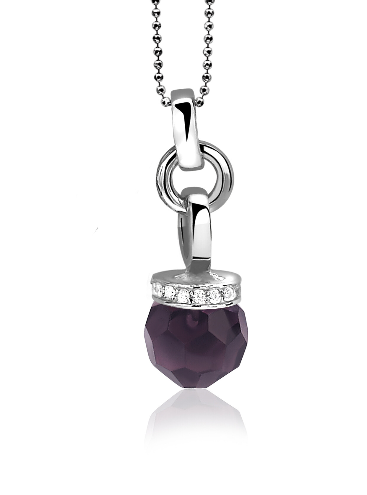 Zinzi silberner Anhänger Perle violett 12mm ZIH1062P