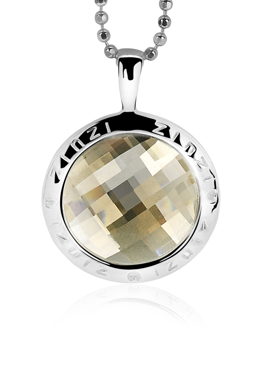 Zinzi silberner runder Anhänger 26mm goldshadow Swarovski ZIH1054