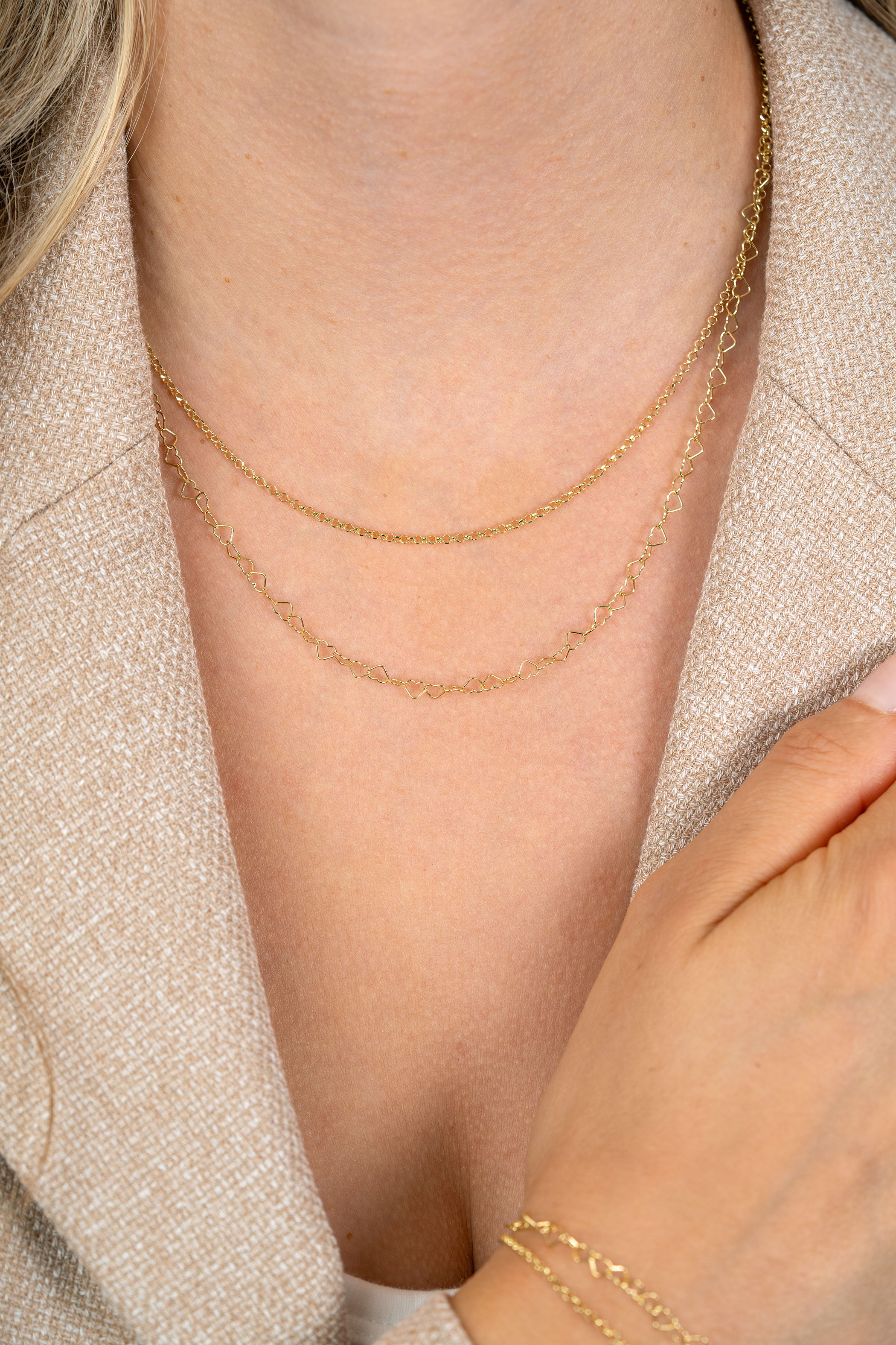 ZINZI zlv. multi-look coll.gg.verg. 2 rijen hartjes/jass.