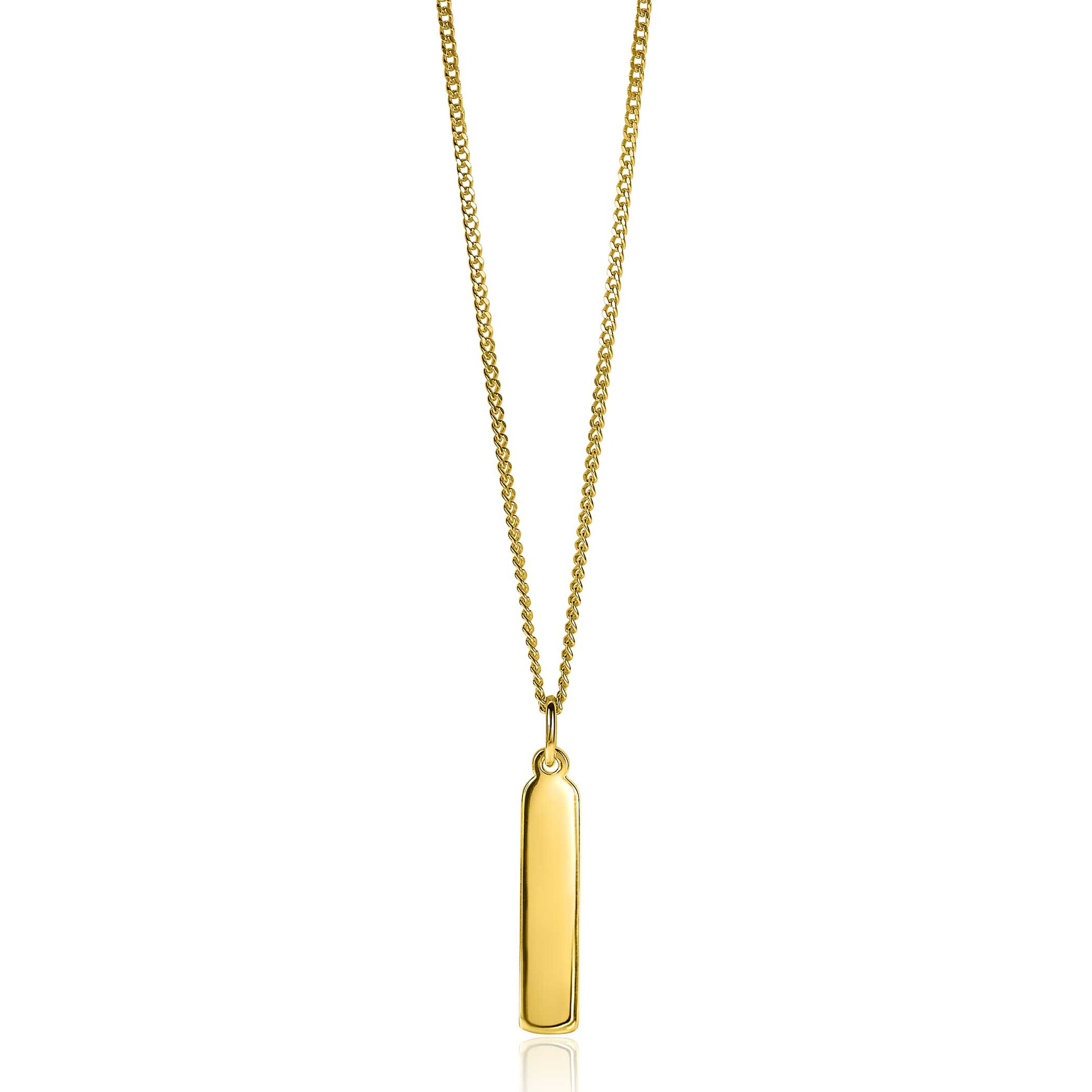 ZINZI silberner Anhänger 14K gelbvergoldet 32mm längliche Platte ZIH2213G