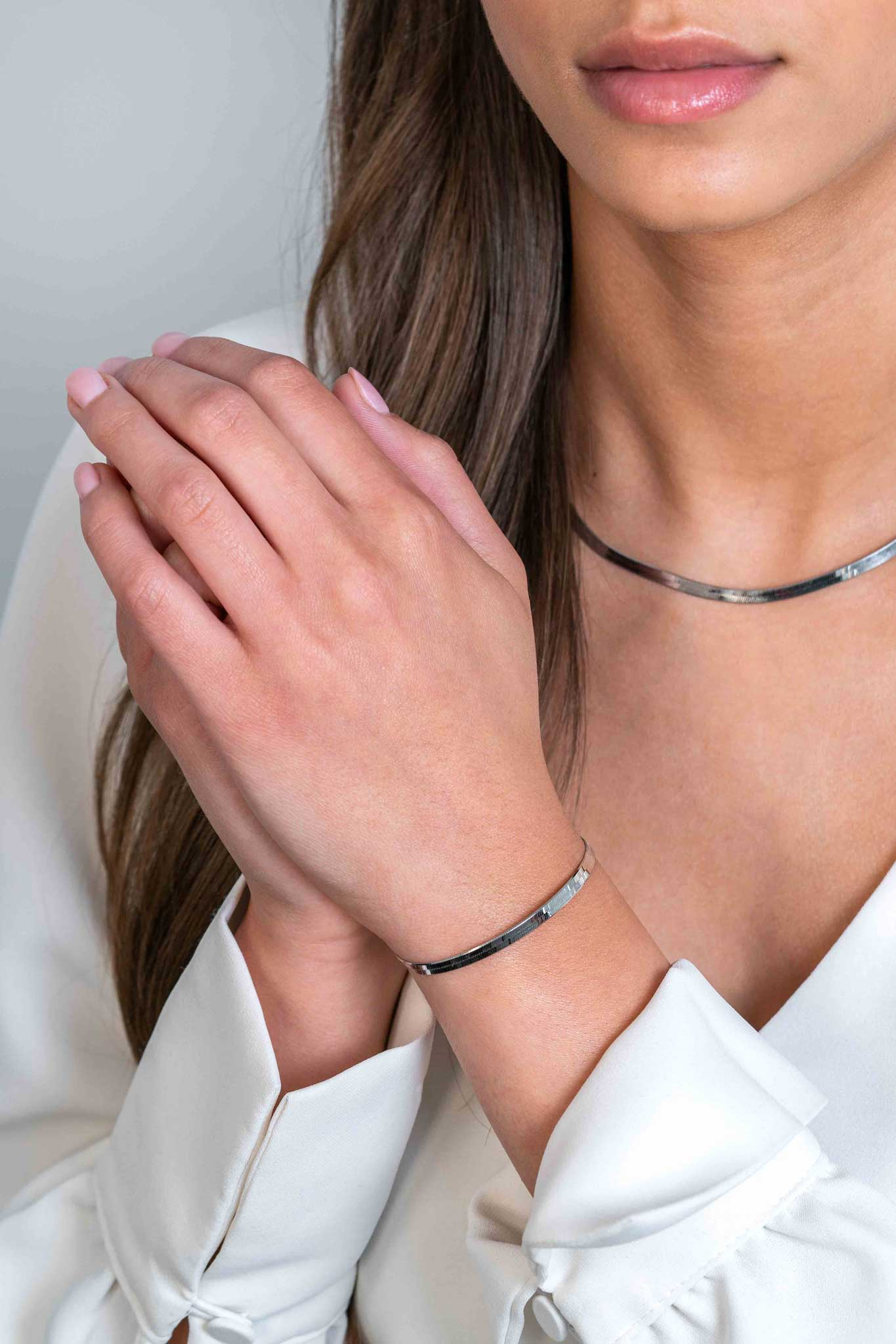 ZINZI zlv. armband plat slang poli 3.5mm