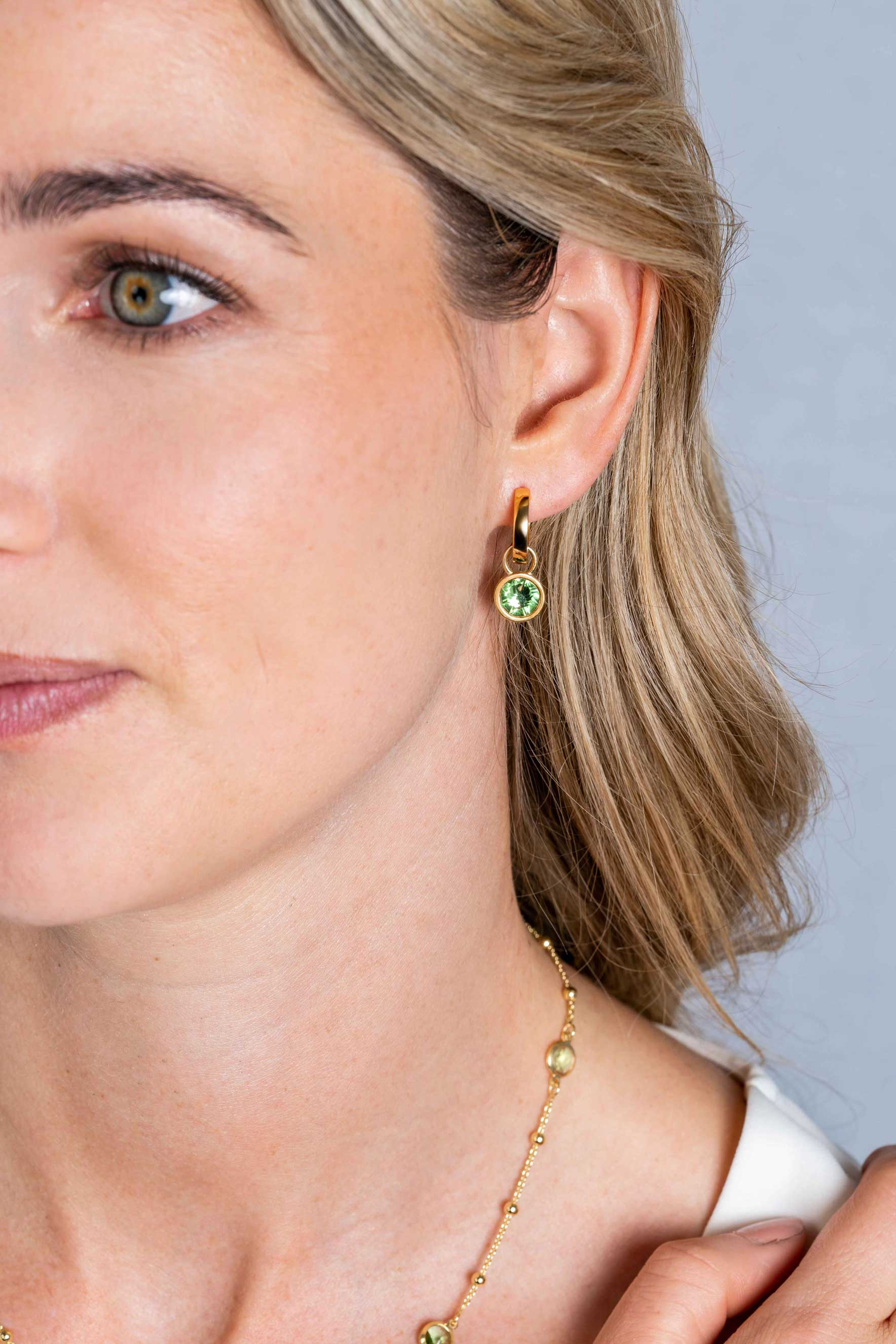 ZINZI creoolhangers Swar.dubbel groen/wit