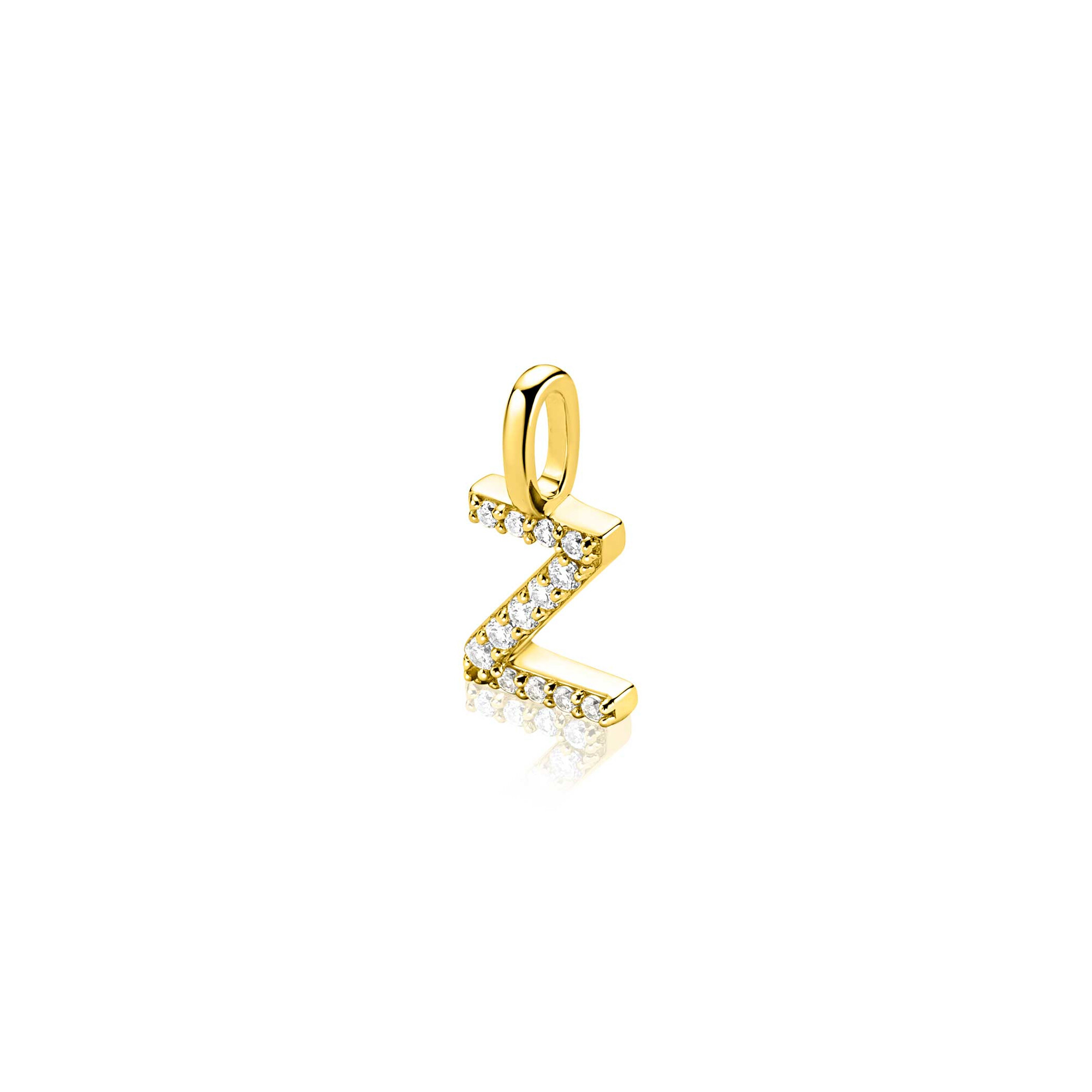ZINZI zlv. hanger gg.verg.letter Z bezet met zirconia's