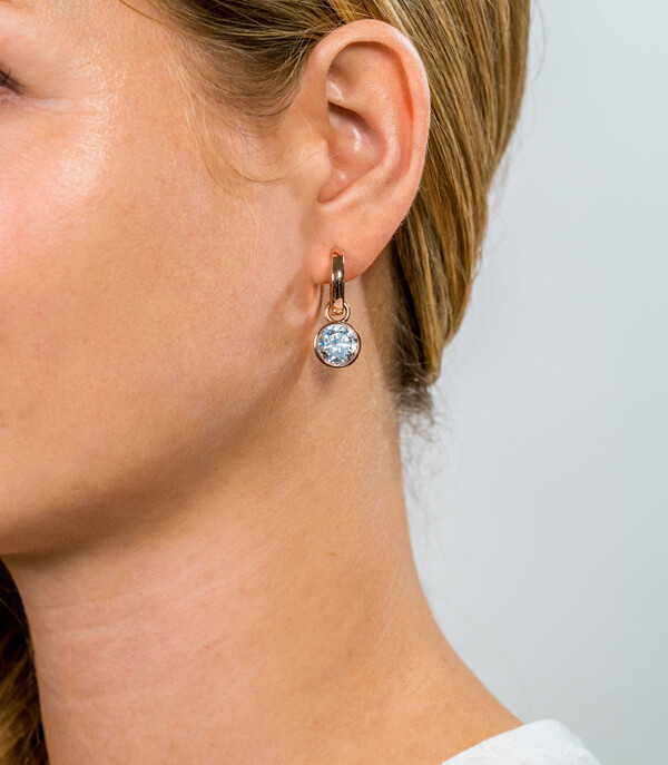 ZINZI silberne Ohrhänger rosé vergoldet  weiß ZICH186D