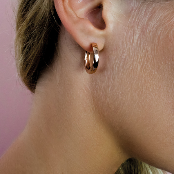 ZINZI silberne Ohrringe rosé vergoldet 17 x 3mm ZIO186R