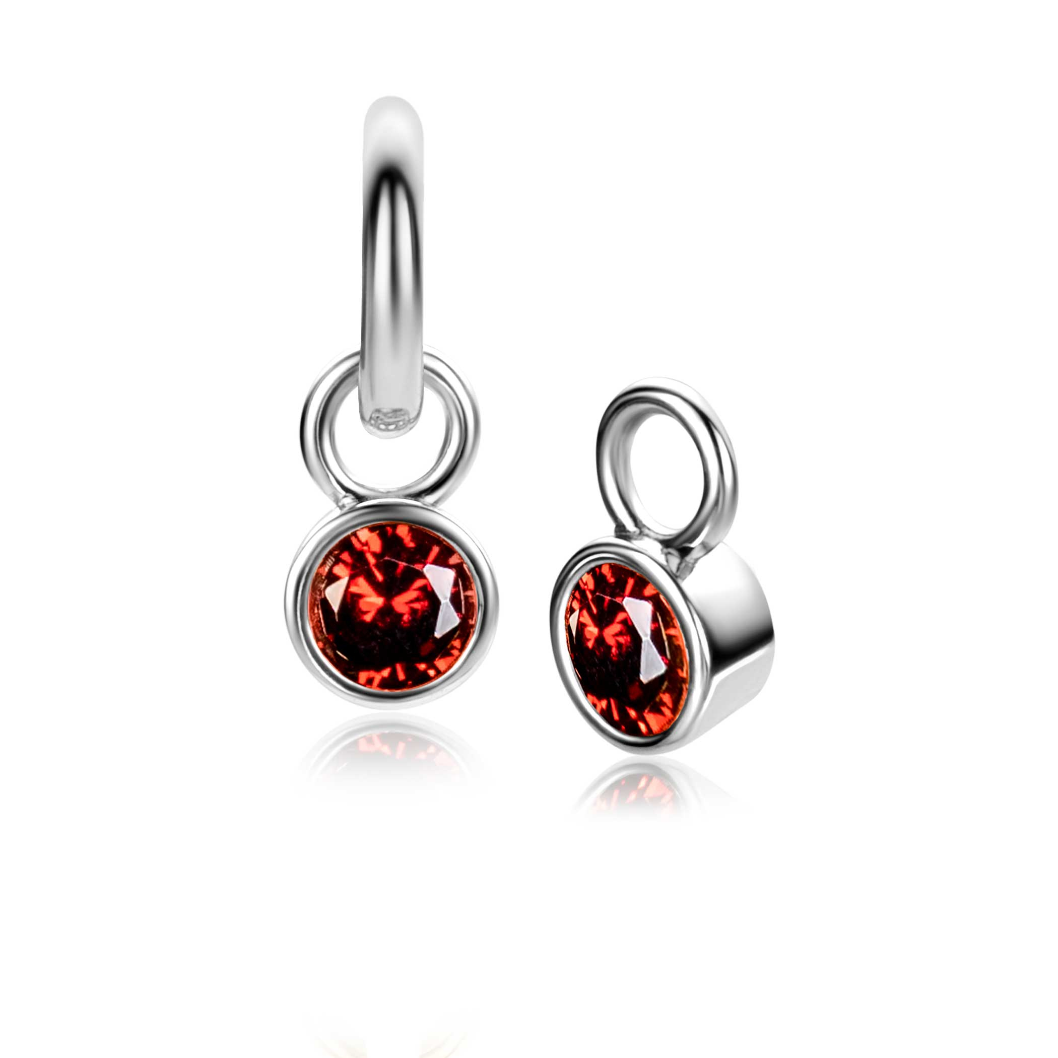 ZINZI zlv.oorbedels birthstones granaat cz