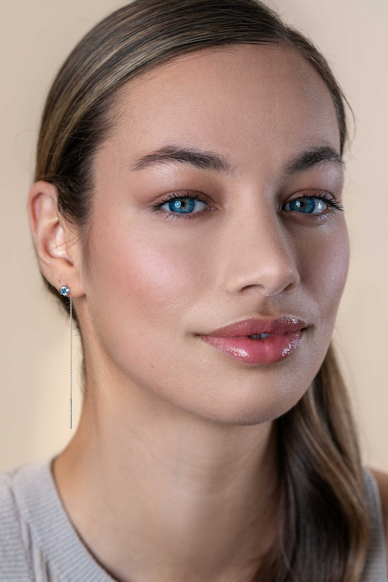 ZINZI zlv. doortrek oorsieraden met zirconia