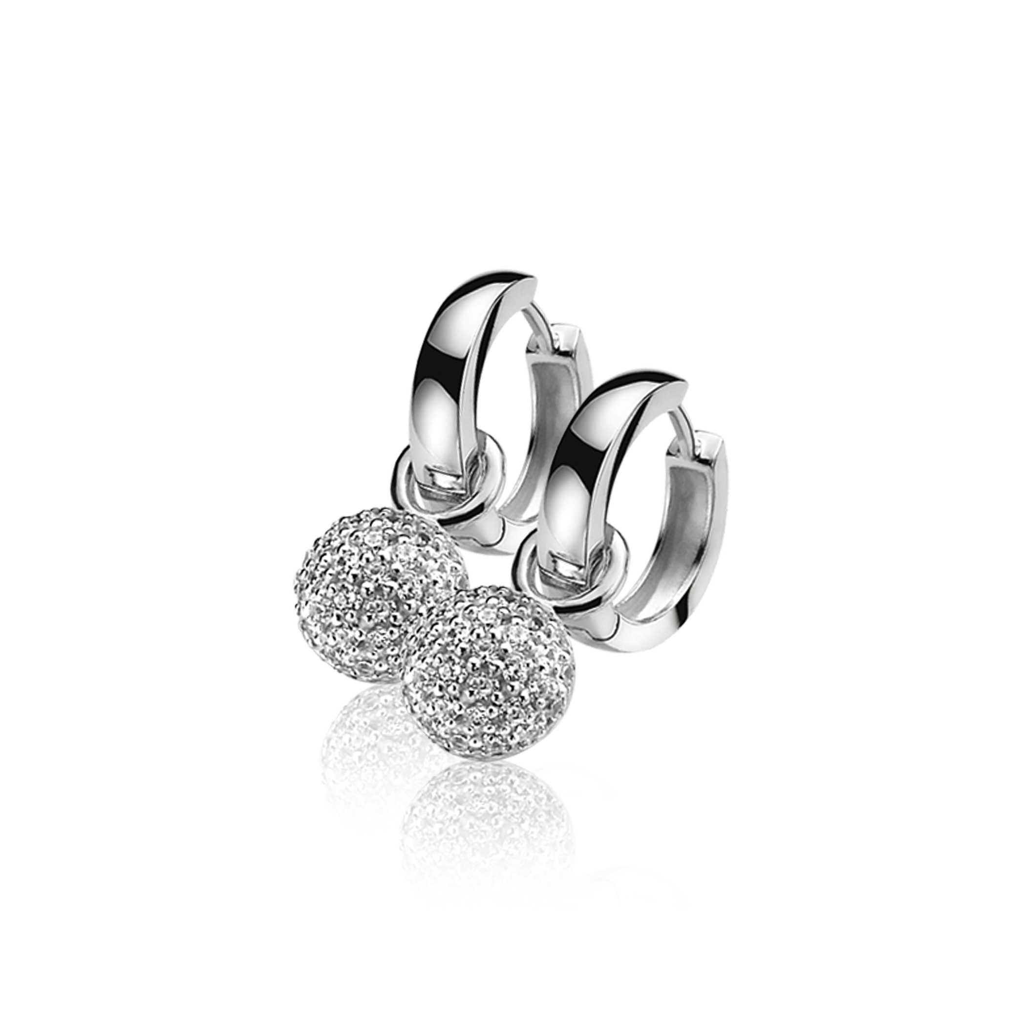 ZINZI silberne Ohrhänger  weiß ZICH915