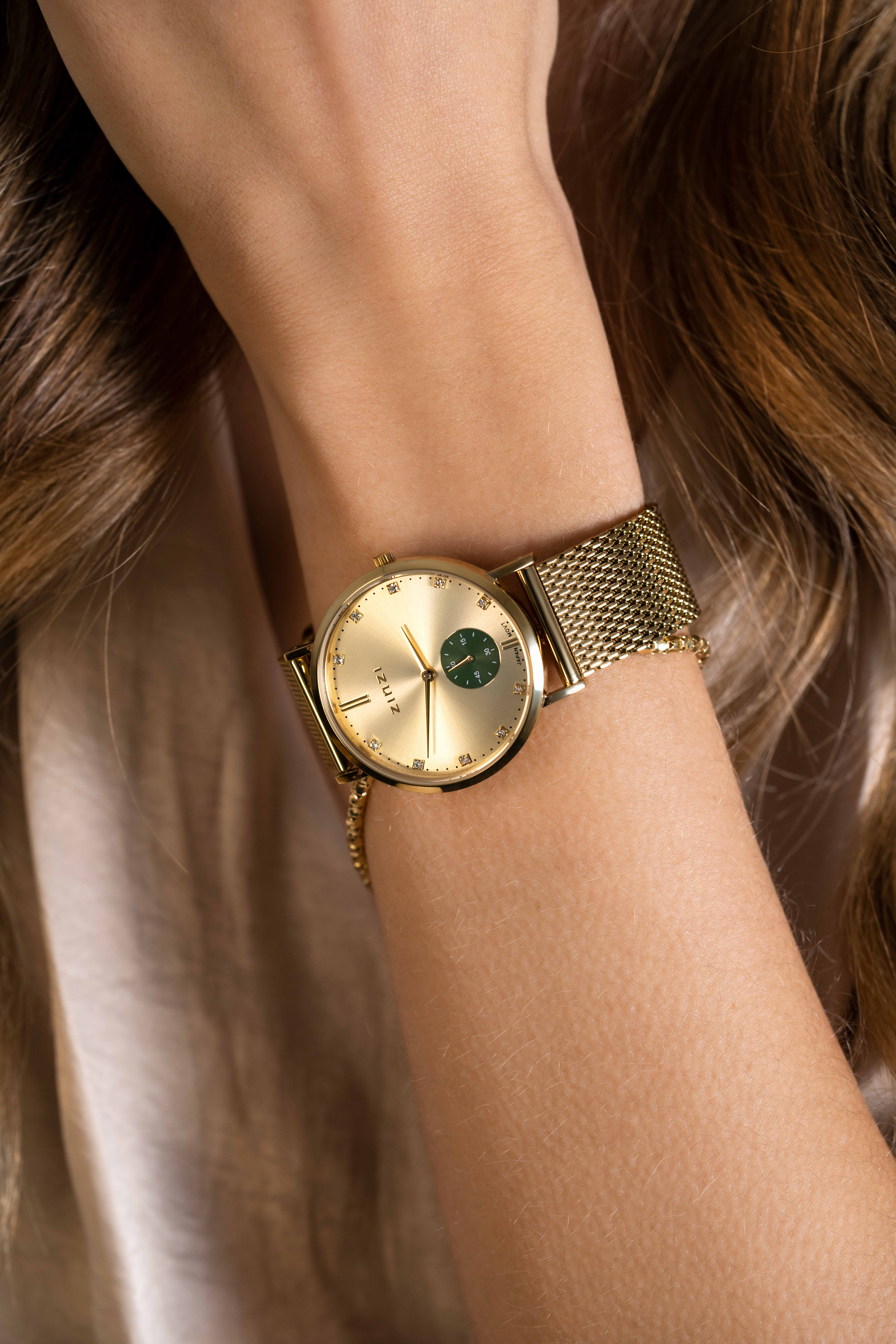 Zinzi Glam horloge gg.plt/groene chrono/gg.mesh