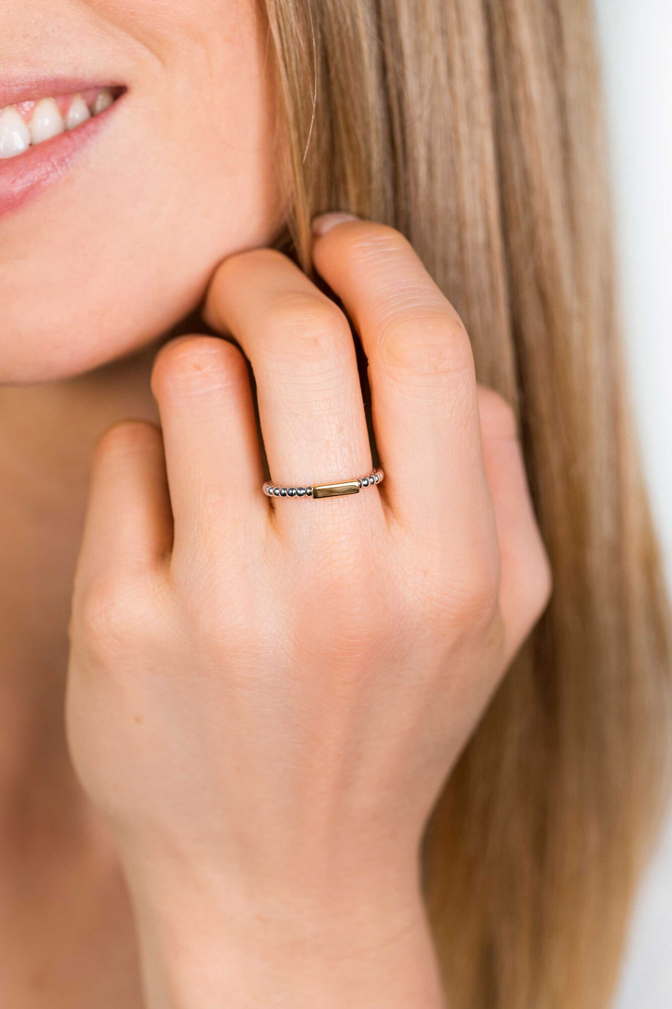 ZINZI silberner Ansteckring Stab gelbvergoldet ZIR1970