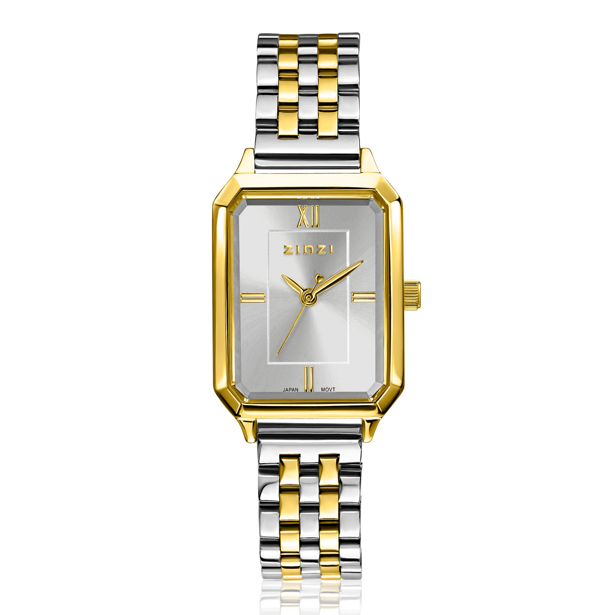 Zinzi Allure horloge 30mm gold/w.plt zilver/bic.band