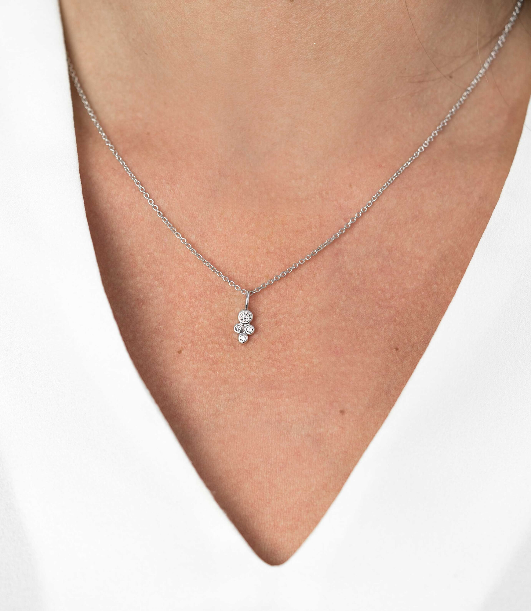 ZINZI silberner Anhänger rund  weiß ZIH1829