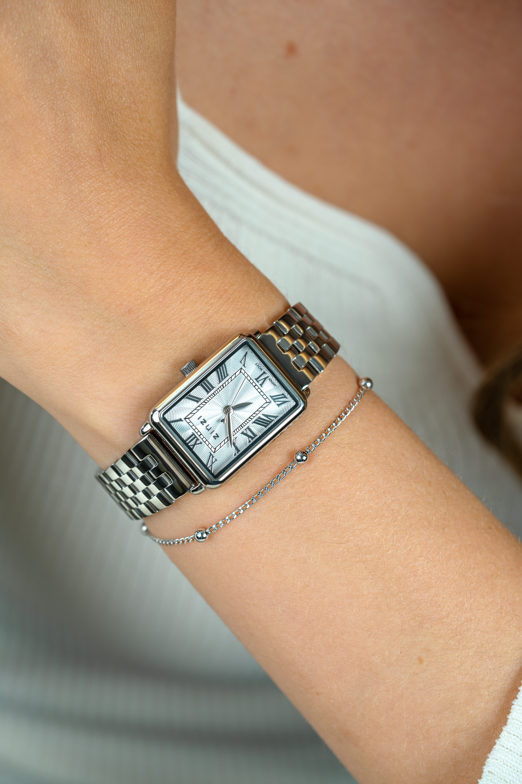 Zinzi Elegance horloge 28mm witte w.plaat stln.band