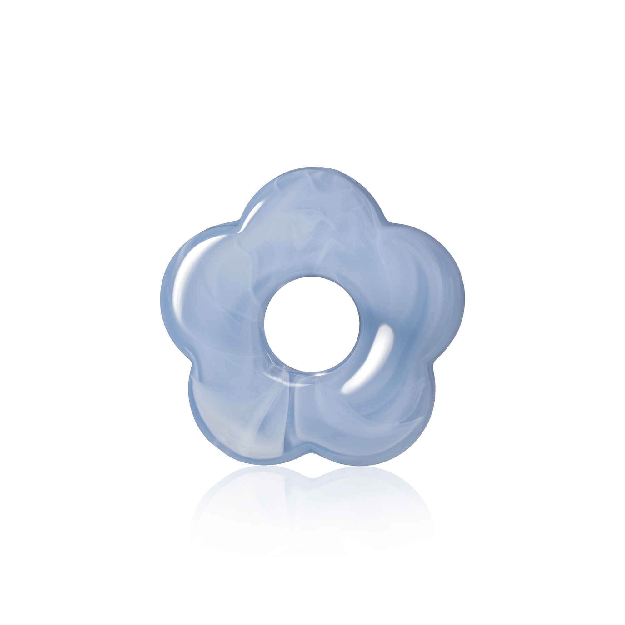 ZINZI hanger bloem 26mm l.blauw kunststof GRATIS