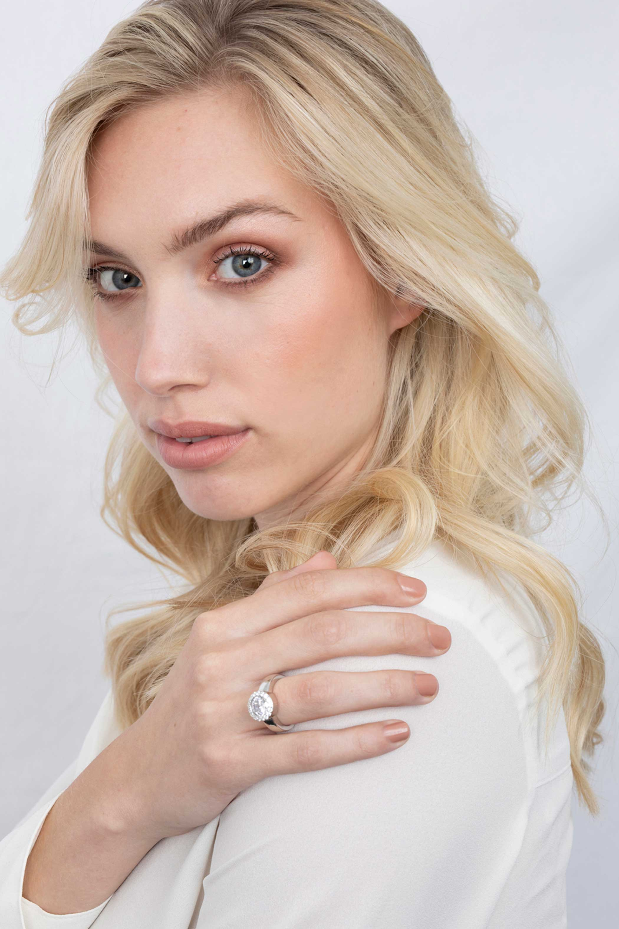 ZINZI silberner Wechselring rund weiß ZIR4