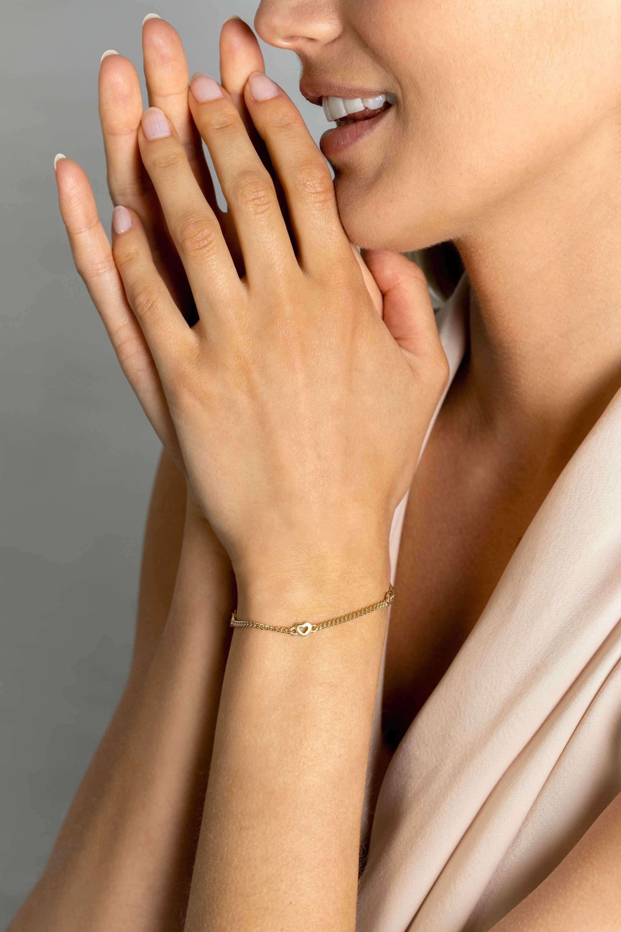 ZINZI zlv. armband gg.verg.gourmet 3 open hartjes