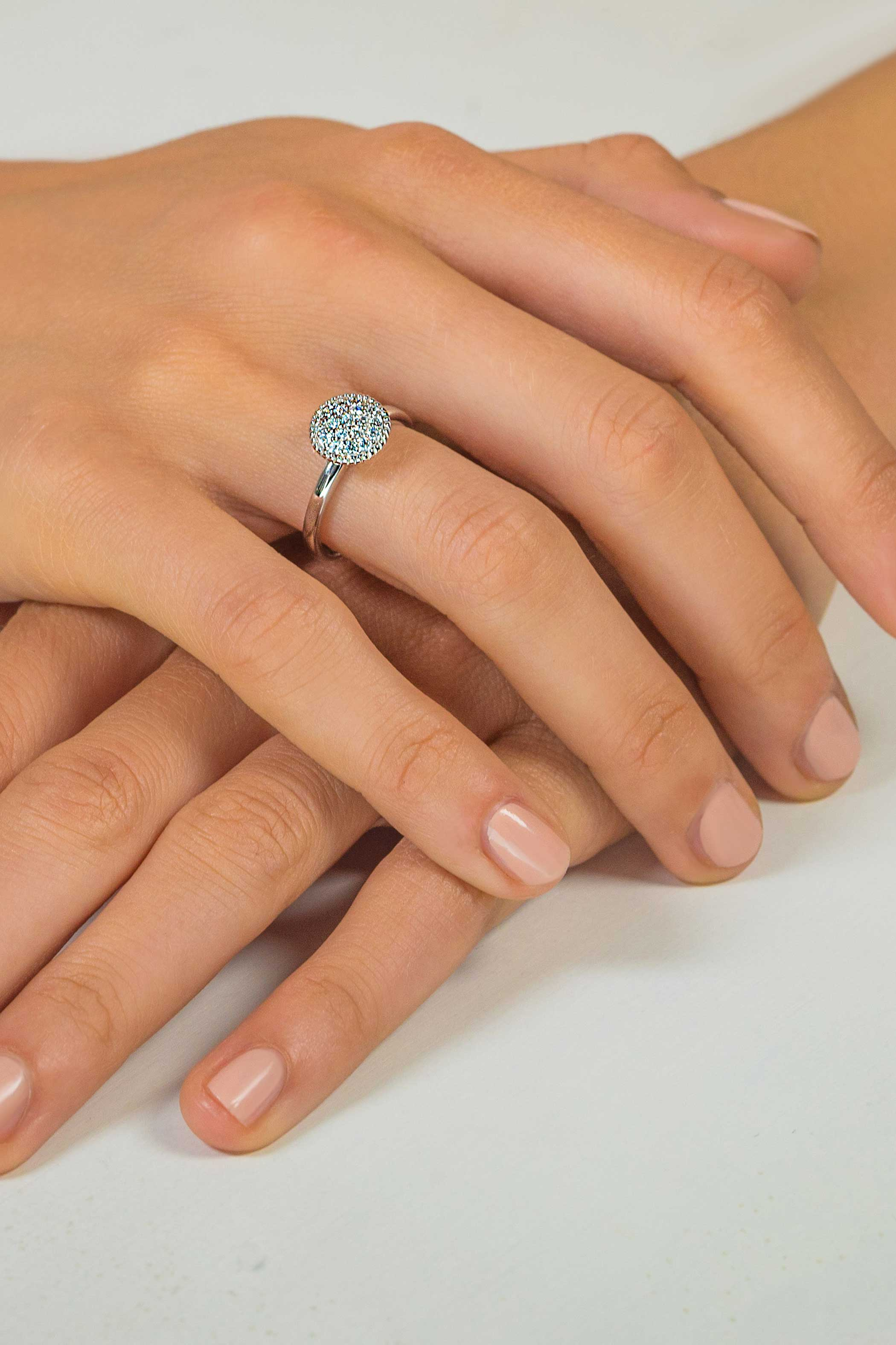 ZINZI silberner Ring weiß ZIR930