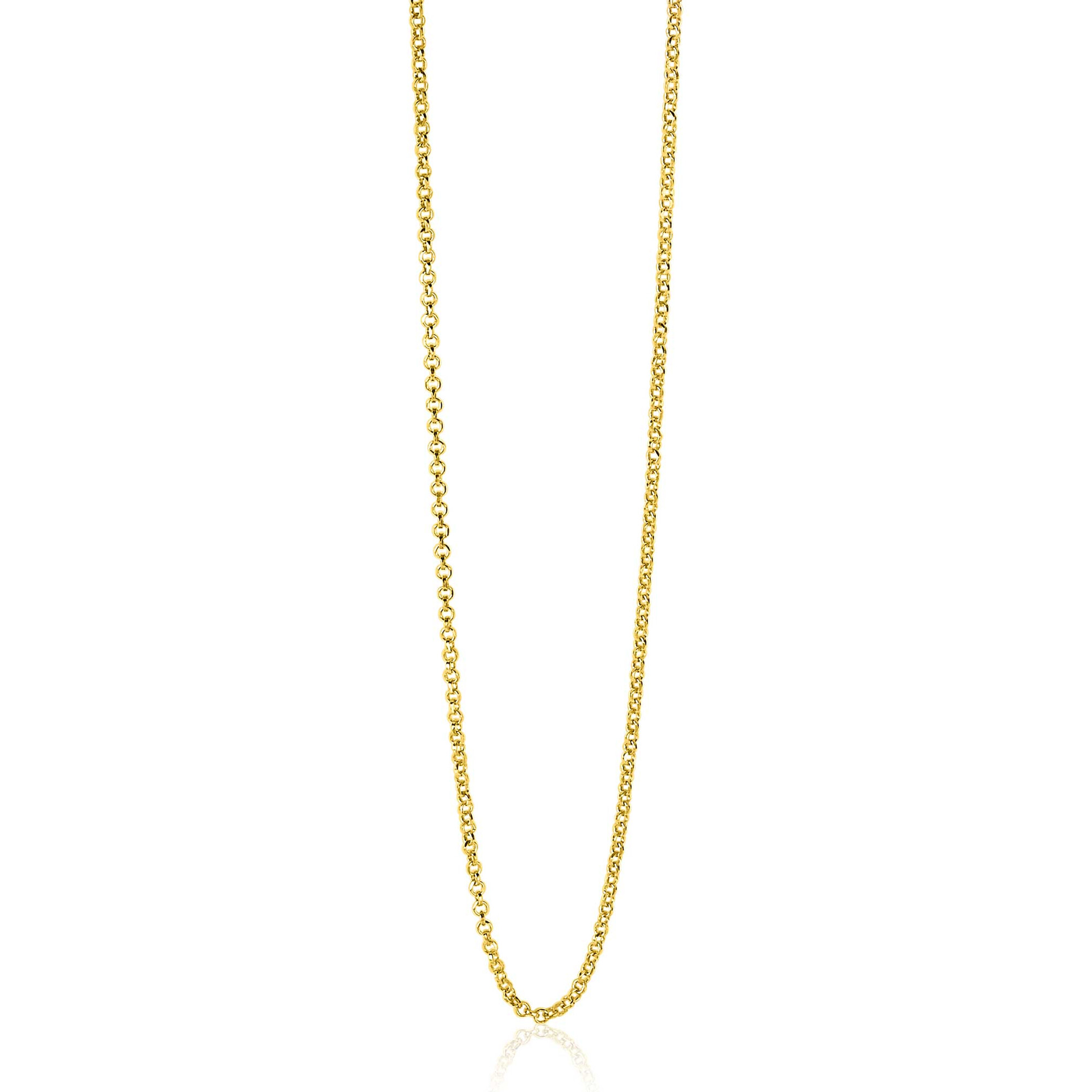 ZINZI zlv. jasseron collier 80 cm geel verguld