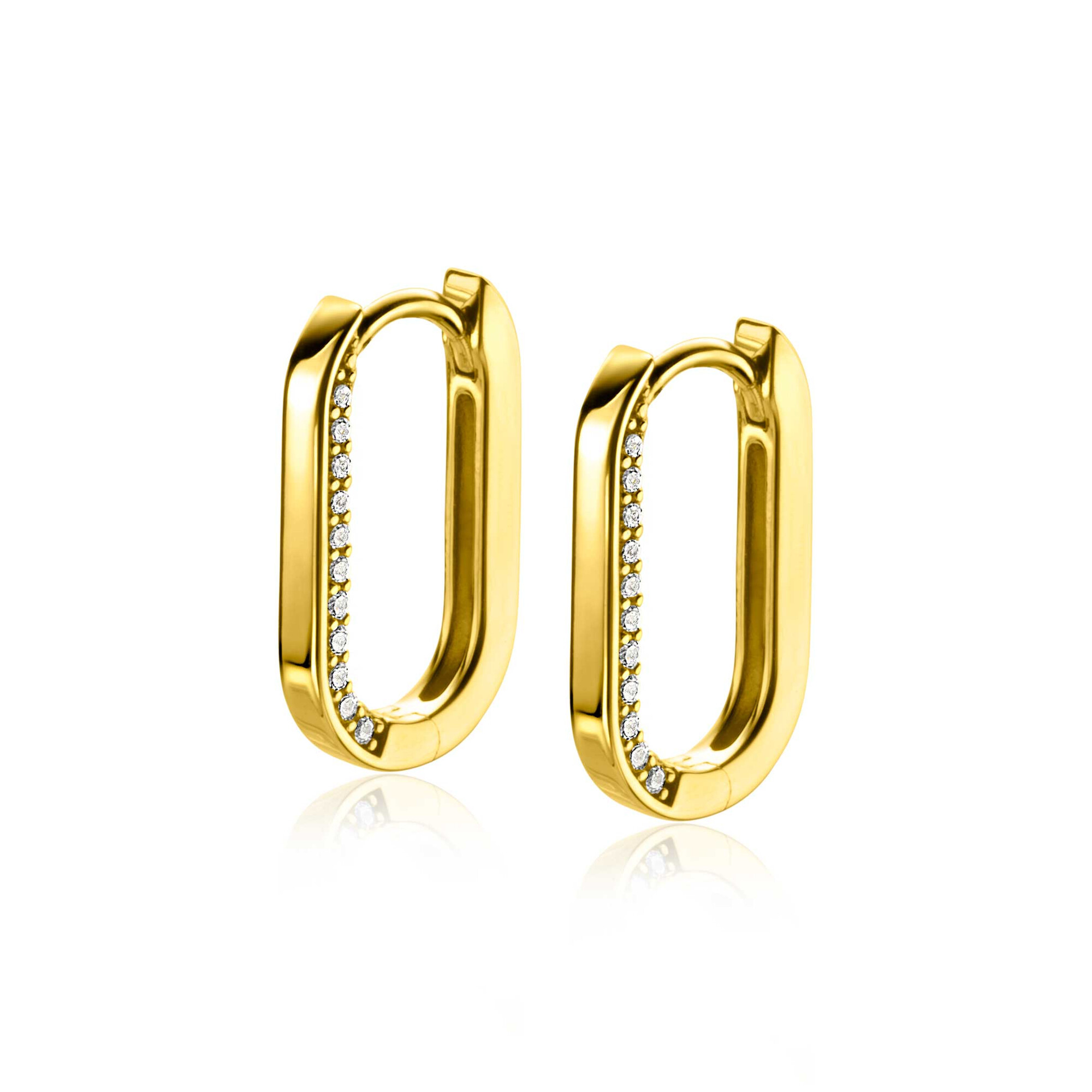 ZINZI * zlv. klapcreolen gg.verg. ovaal zirc.20x2.5mm