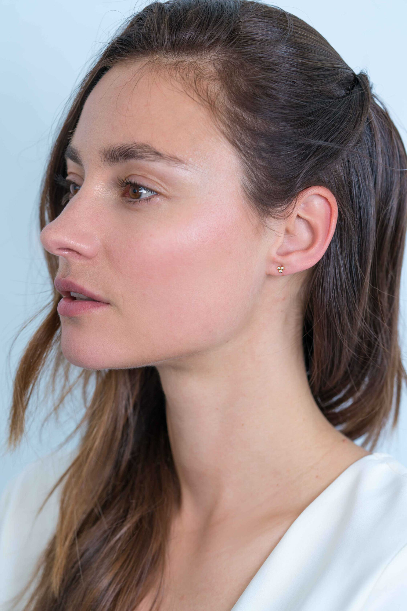 ZINZI silberne Ohrstecker 14K gelb vergoldet Kugel  weiße Zirkonia ZIO2174G