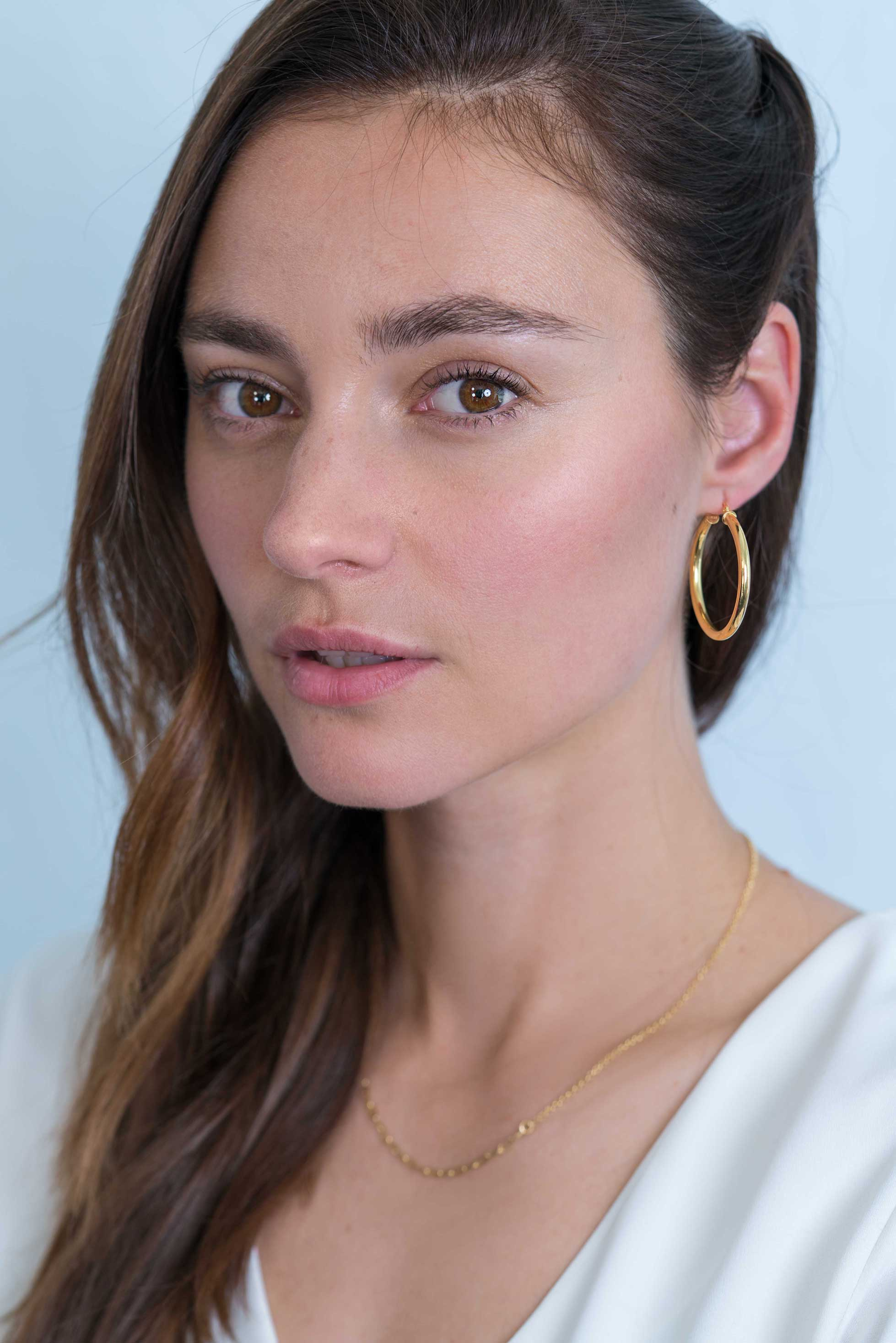 ZINZI silberne Ohrringe 14K gelb vergoldet 36x3mm rund ZIO2179G