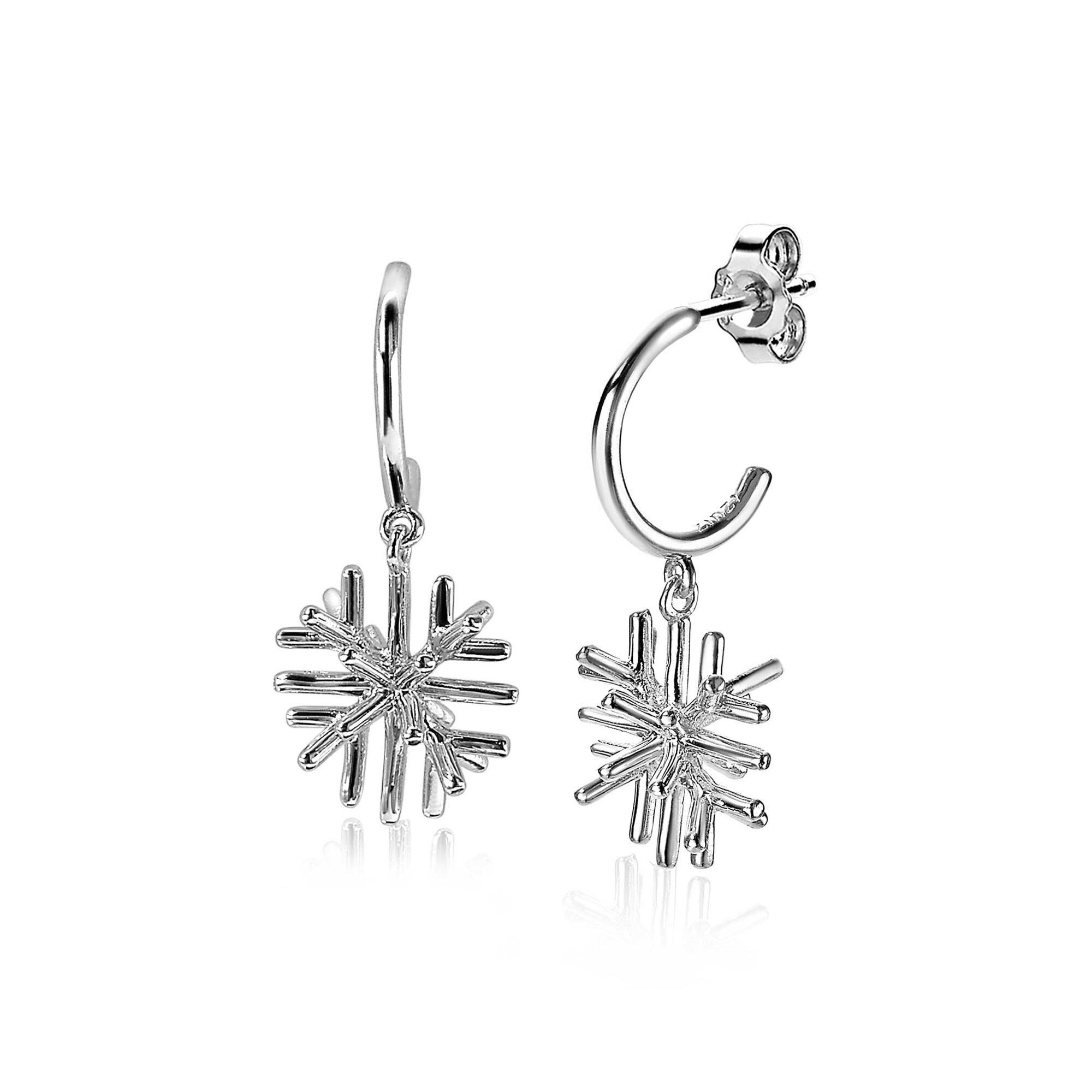 ZINZI silberne Ohrringe Schneekristall Charm 23mm ZIO1977