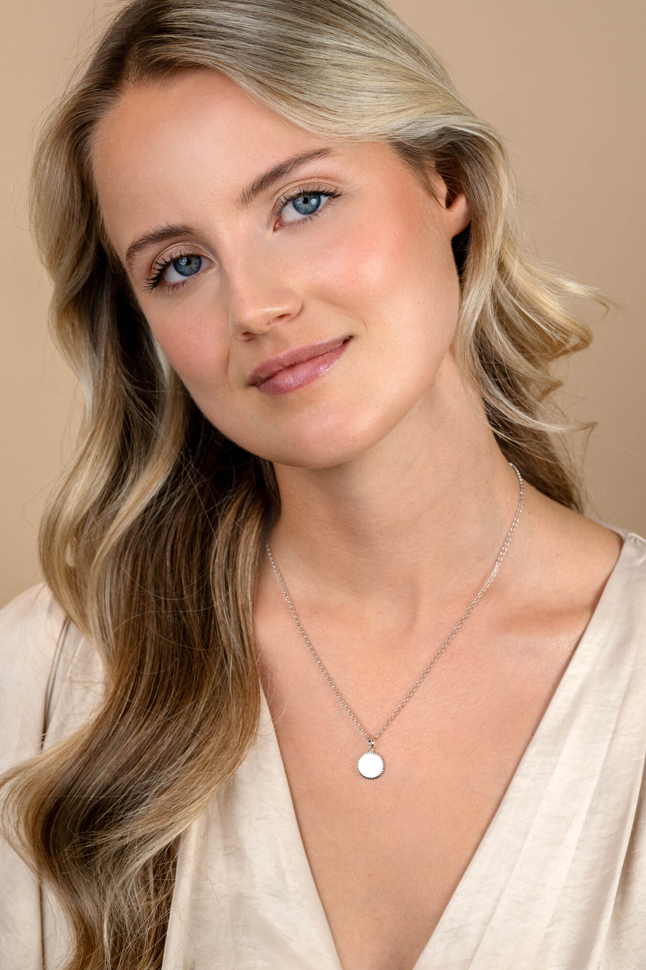 12mm ZINZI Silberner Münzanhänger mit Perlrand für Gravur ZIH2650 (ohne Kette)