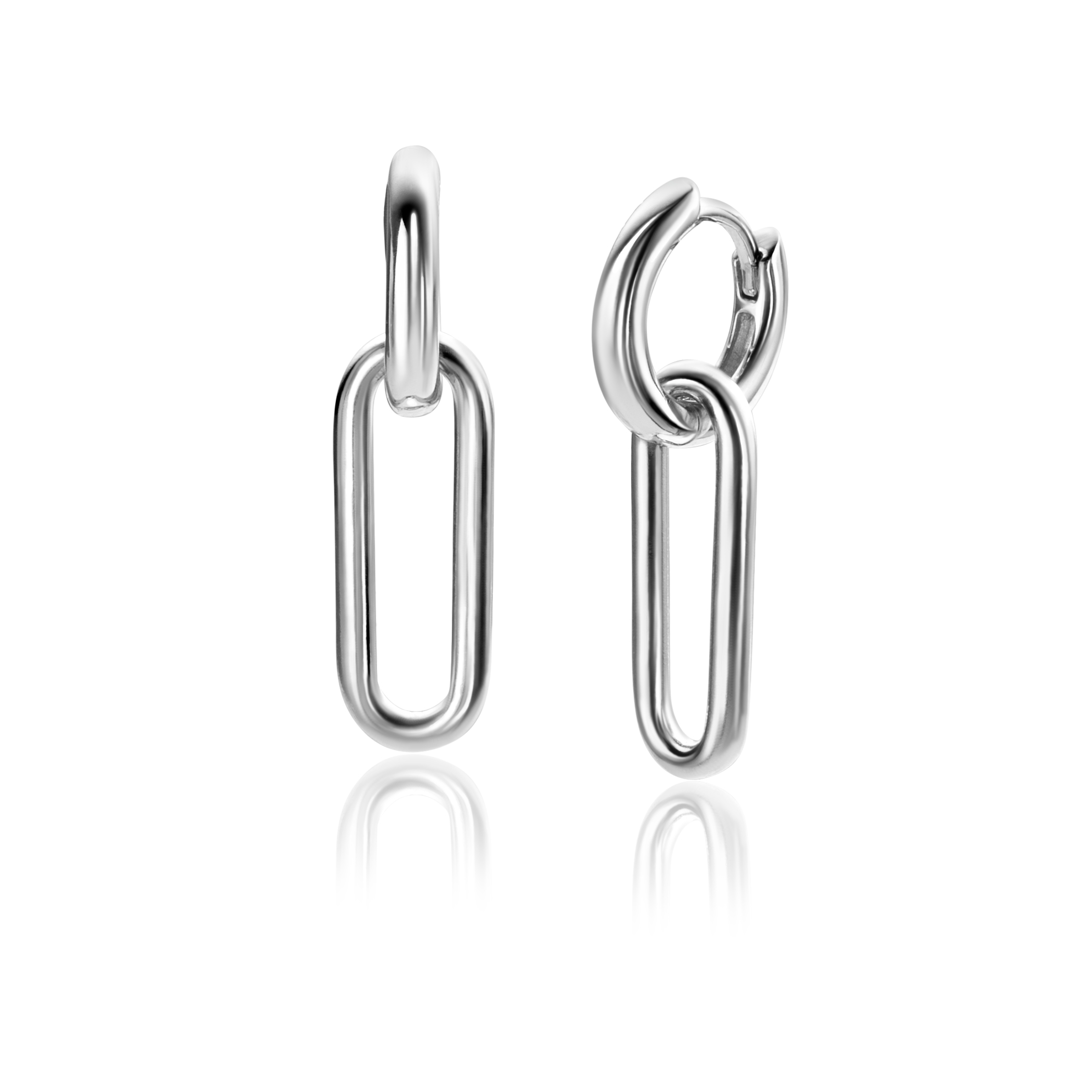 ZINZI zlv. oorbedels paperclip glad 18mm