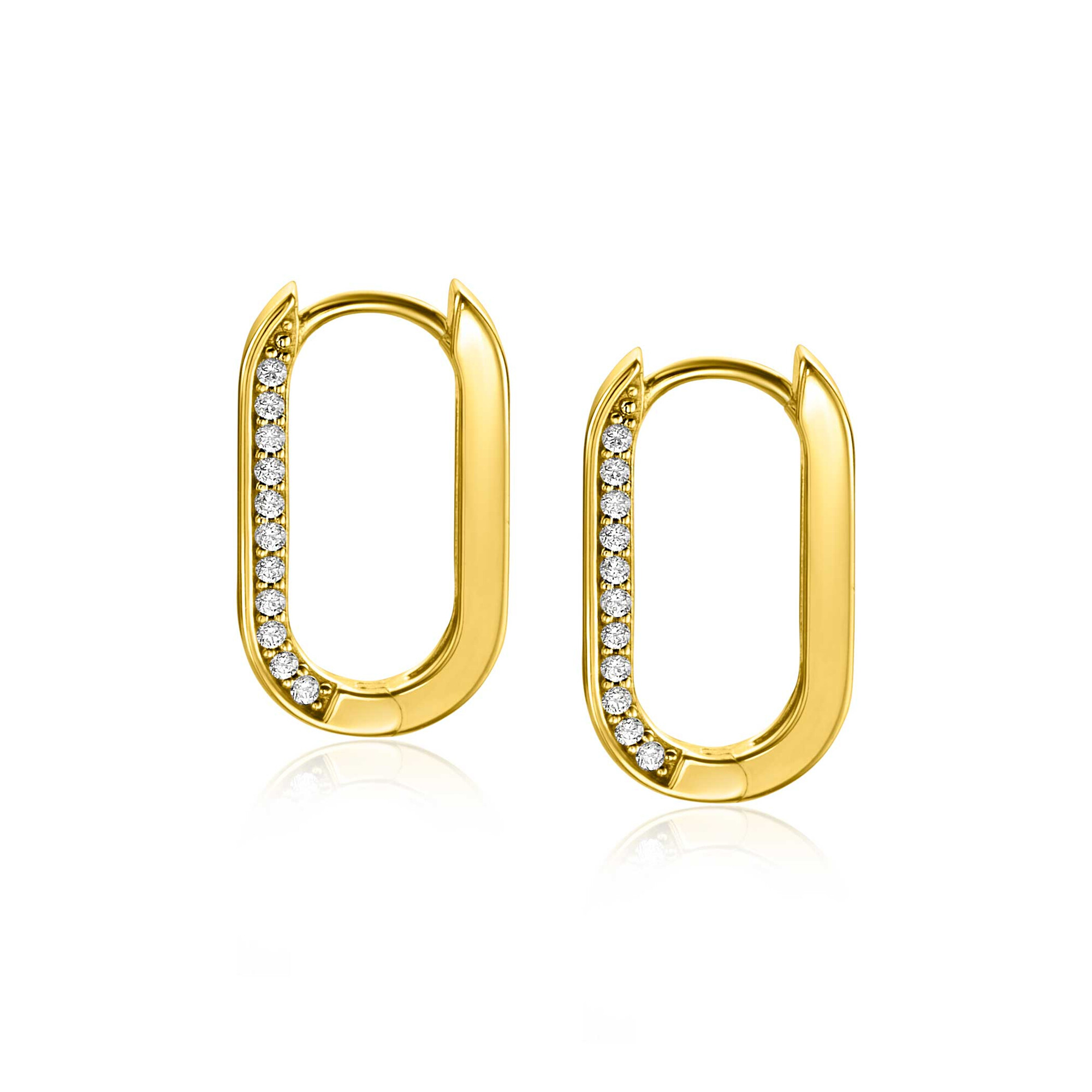 ZINZI * zlv. klapcreolen gg.verg. ovaal zirc.20x2.5mm